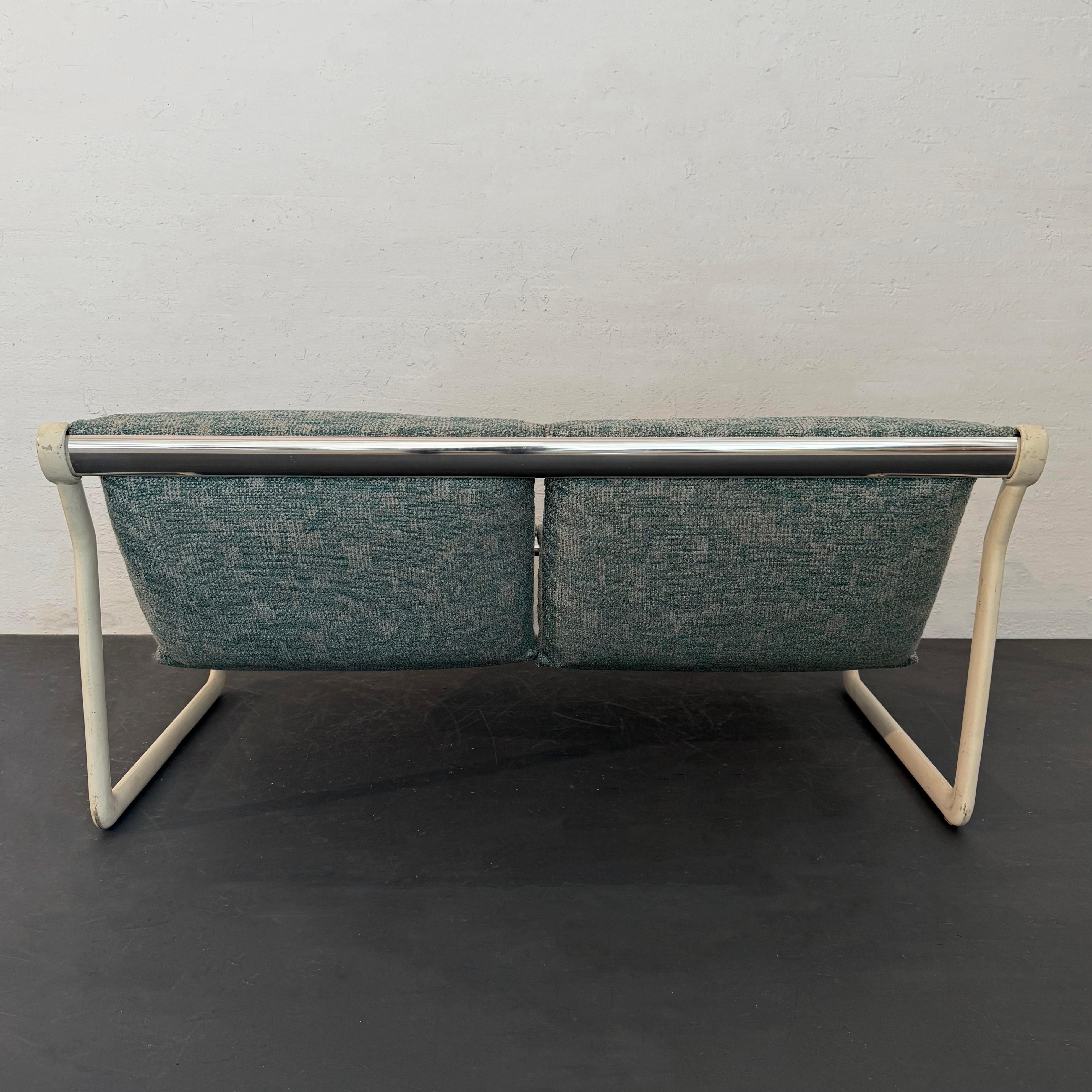 Sofá Loveseat Sling Moderno de Mitad de Siglo Por Hannah Morrison Para Knoll Acero en venta