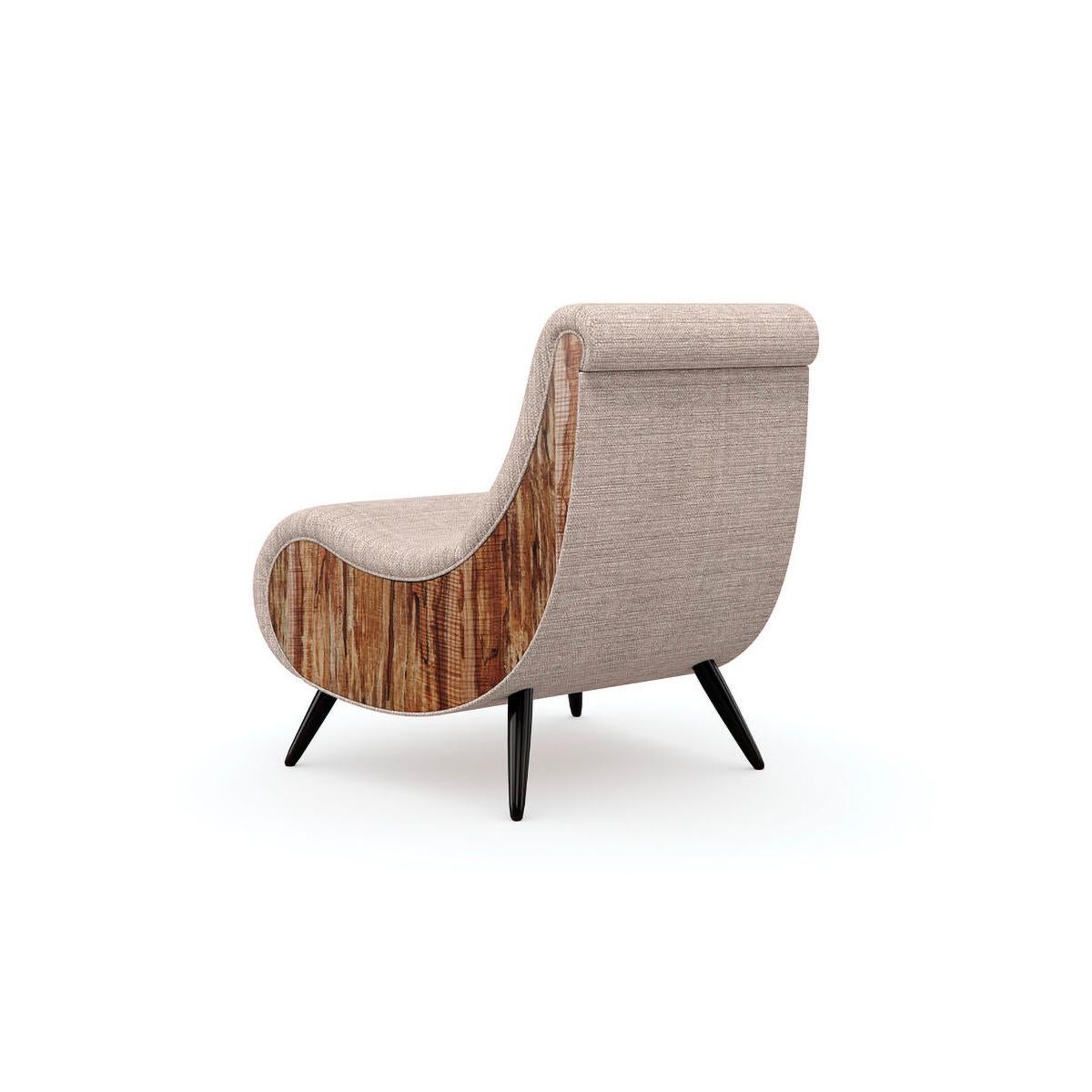Asian Mid-Century Modern Slipper Chair For Sale