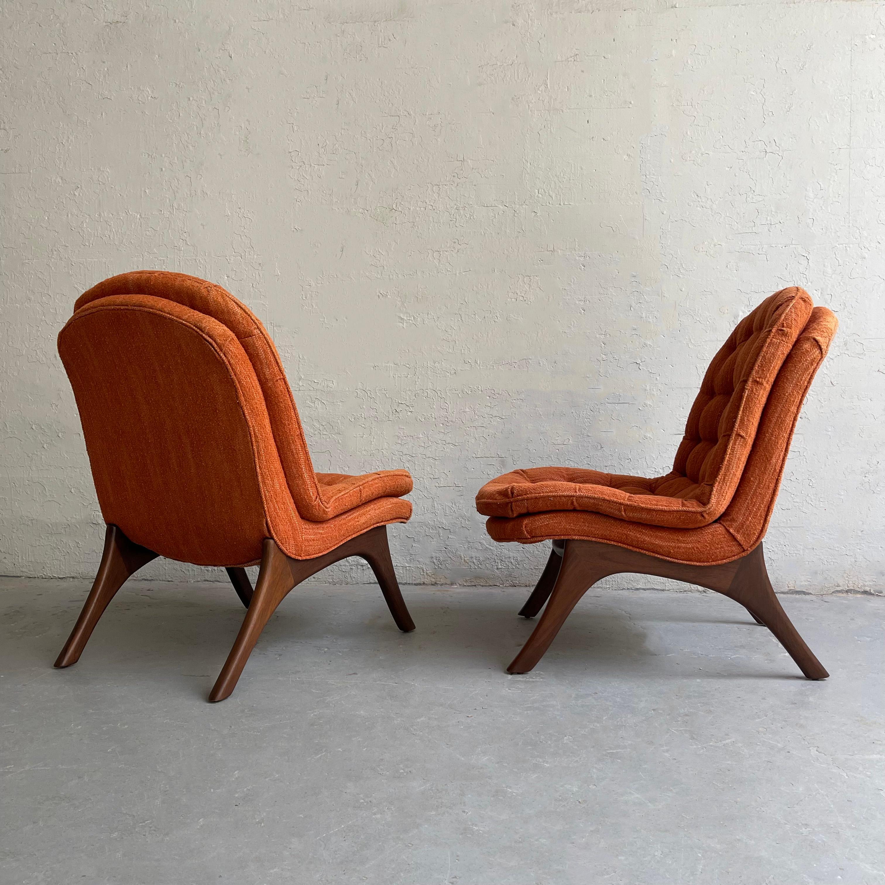 Mid-Century Modern Slipper Chairs By Adrian Pearsall For Craft Associates 4