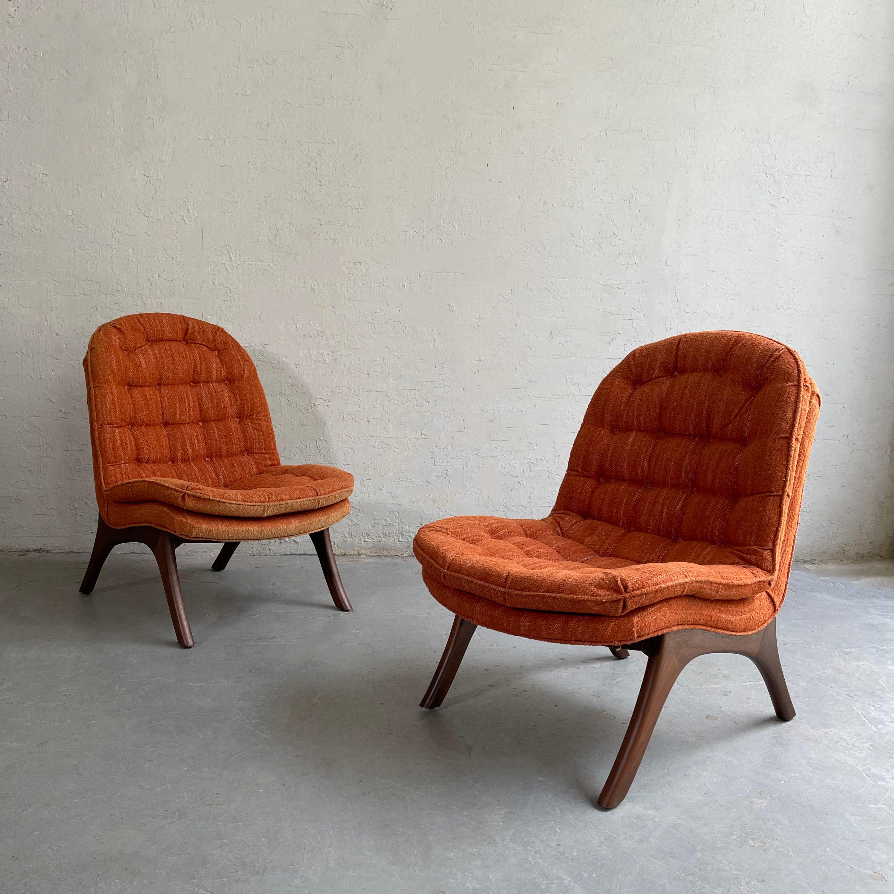 American Mid-Century Modern Slipper Chairs By Adrian Pearsall For Craft Associates
