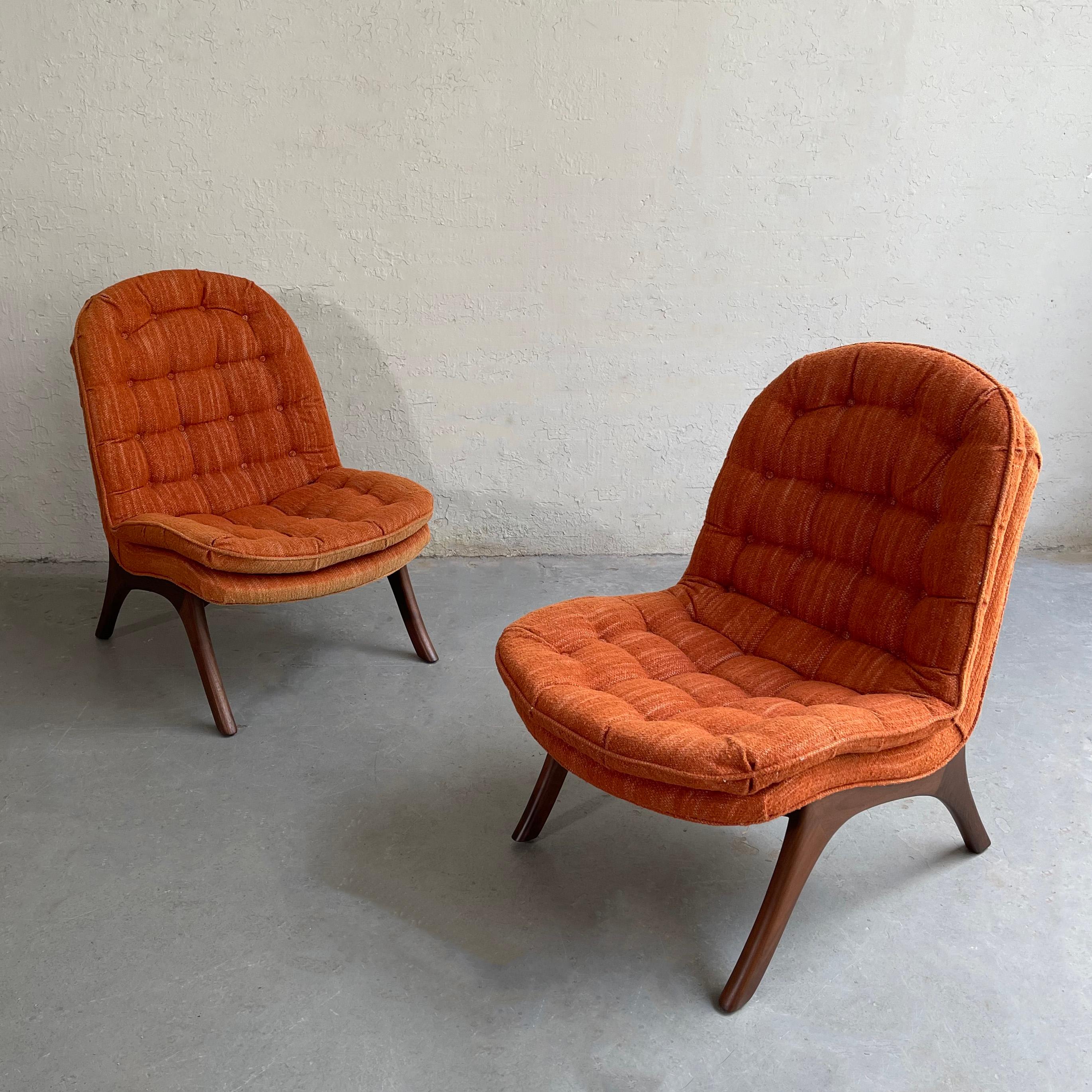 20th Century Mid-Century Modern Slipper Chairs By Adrian Pearsall For Craft Associates