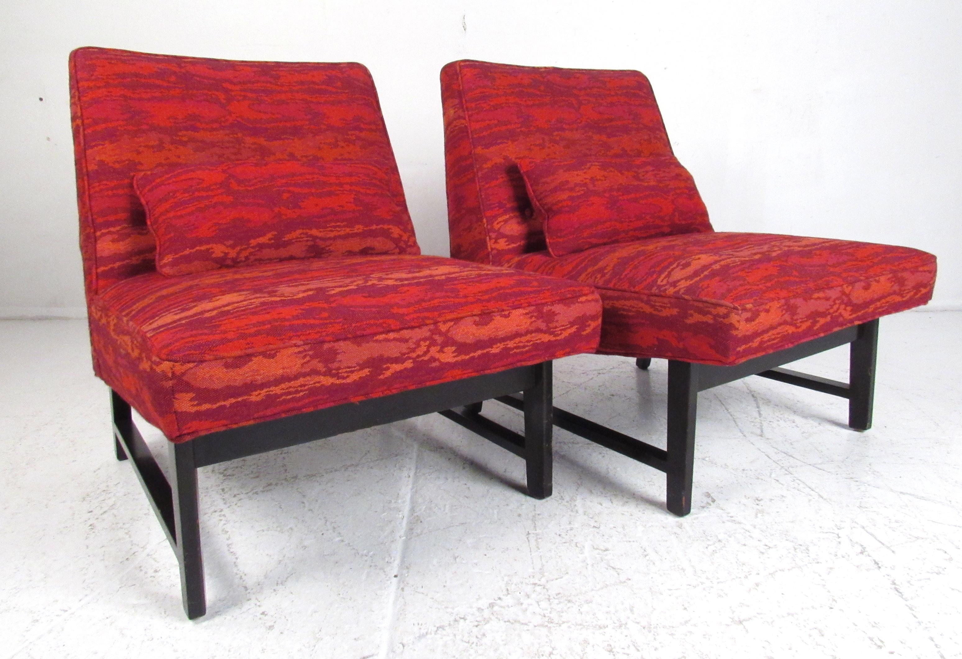American Mid-Century Modern Slipper Chairs by Edward Wormley for Dunbar For Sale