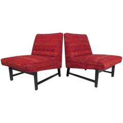 Chaises pantoufles modernes du milieu du siècle dernier d'Edward Wormley pour Dunbar