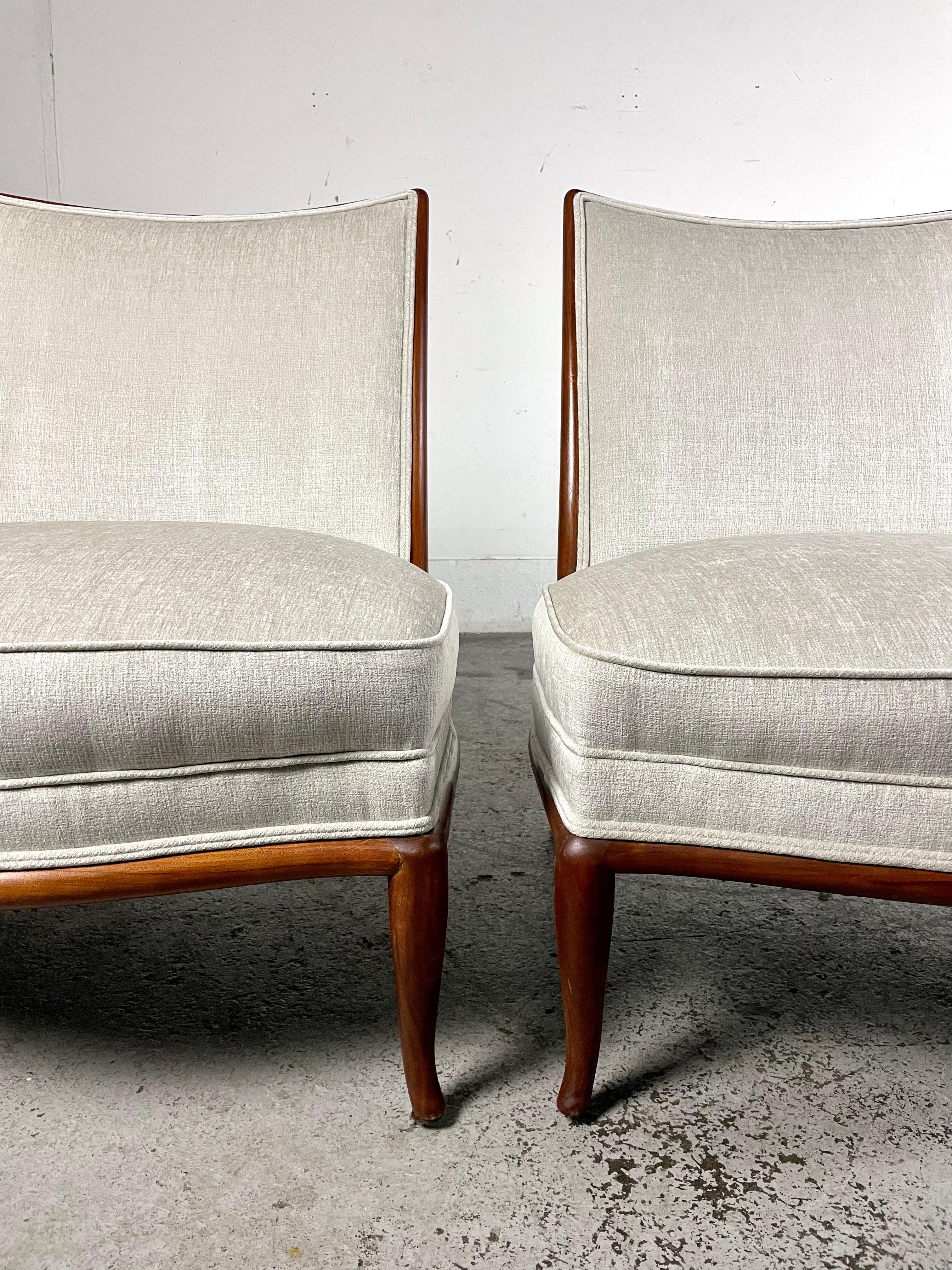 Mid-20th Century Mid-Century Modern Slipper Chairs by T.H. Robsjohn Gibbings for Widdicomb