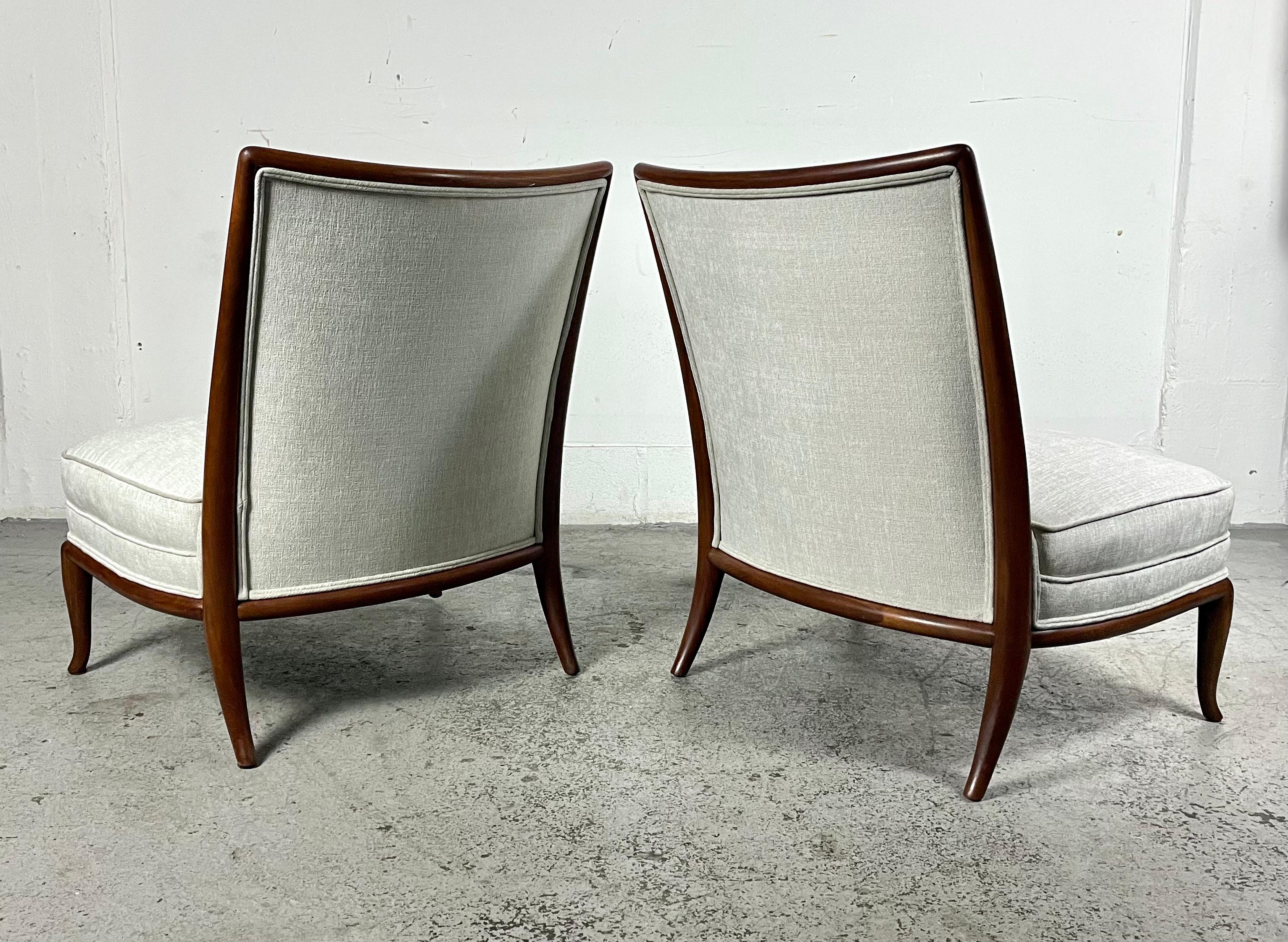 Mid-Century Modern Slipper Chairs by T.H. Robsjohn Gibbings for Widdicomb 1