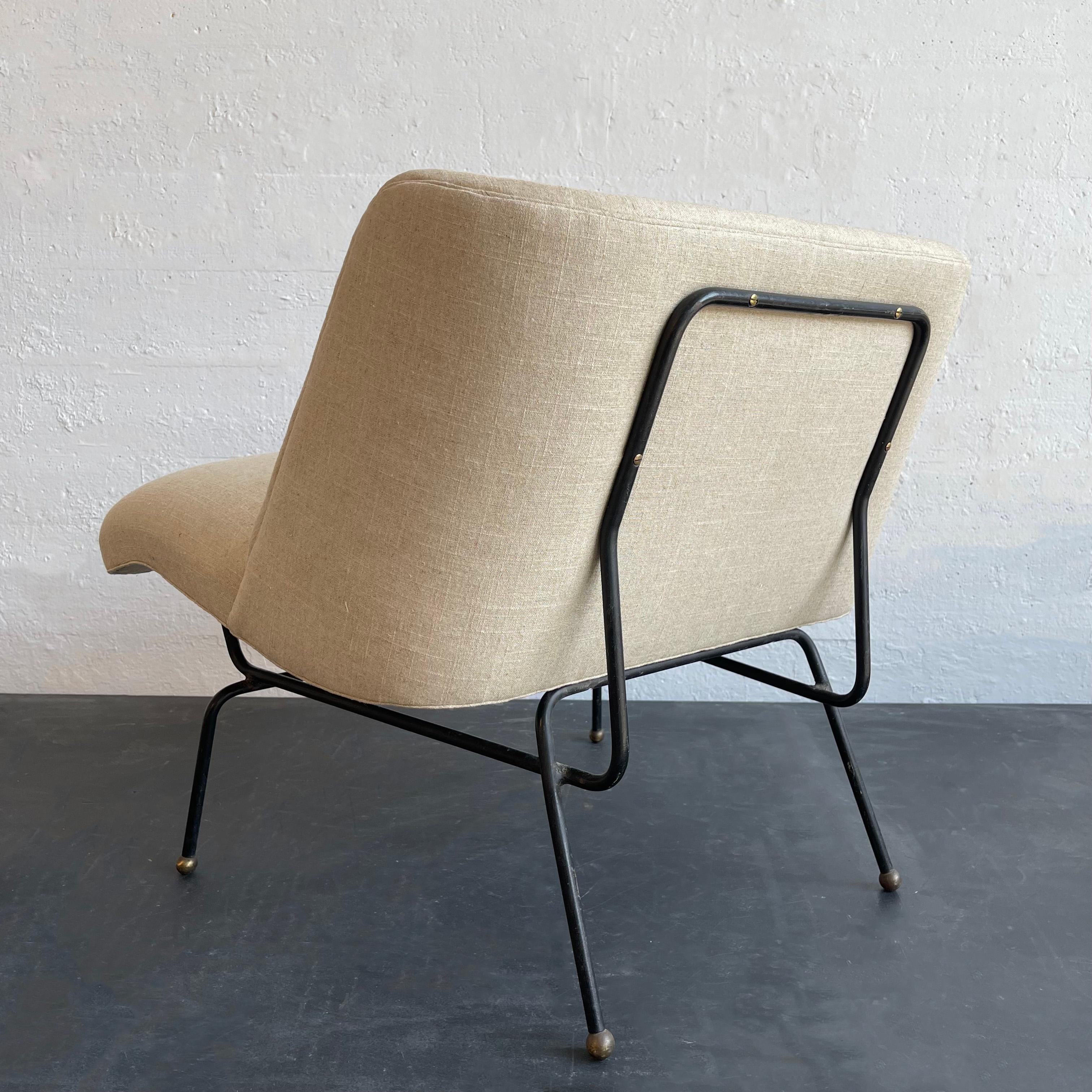 Metal Mid-Century Modern Slipper Lounge Chair By Dan Johnson For Pacific Iron For Sale