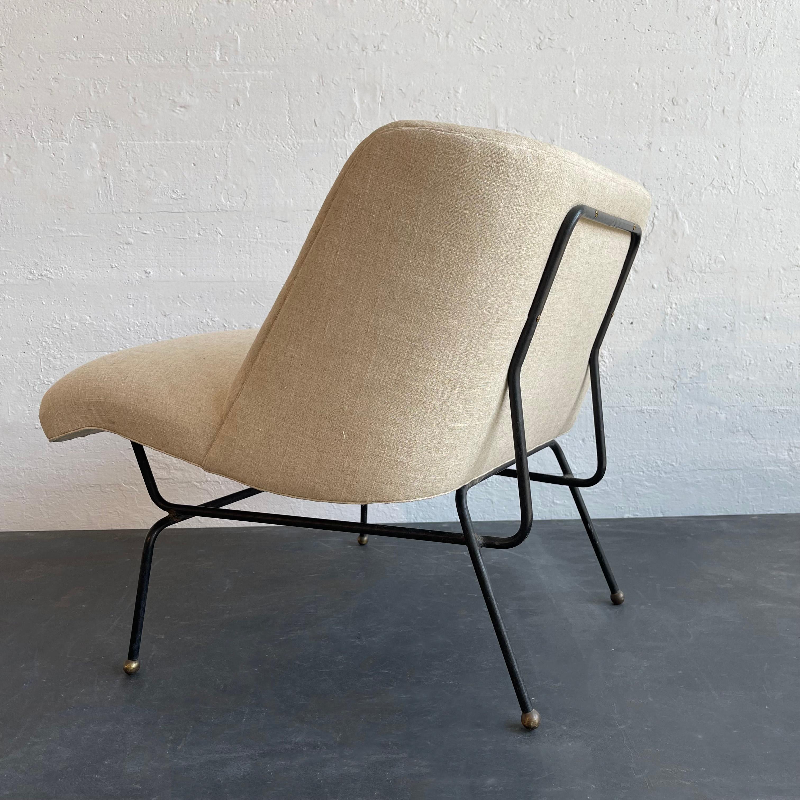 Mid-Century Modern Slipper Lounge Chair By Dan Johnson For Pacific Iron For Sale 1