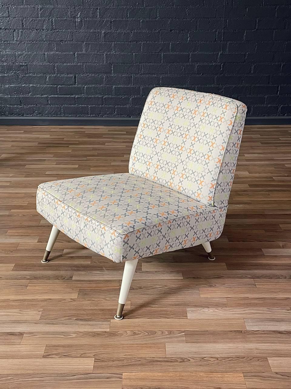 Condition: Original Vintage Condition

Materials: Original Fabric, Painted Wood, Brass Sabots