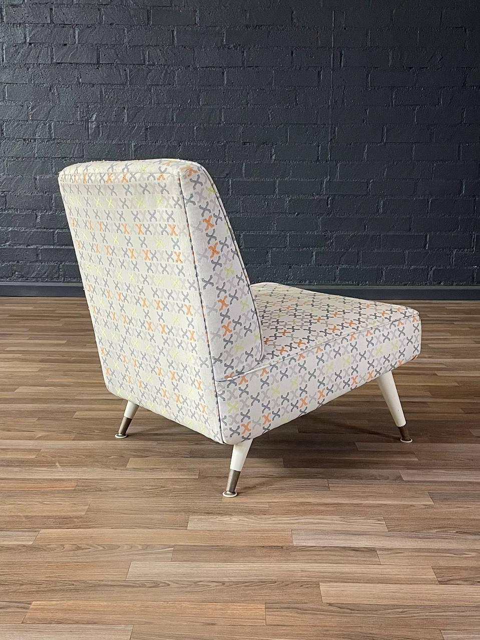 Brass Mid-Century Modern Slipper Lounge Chair For Sale