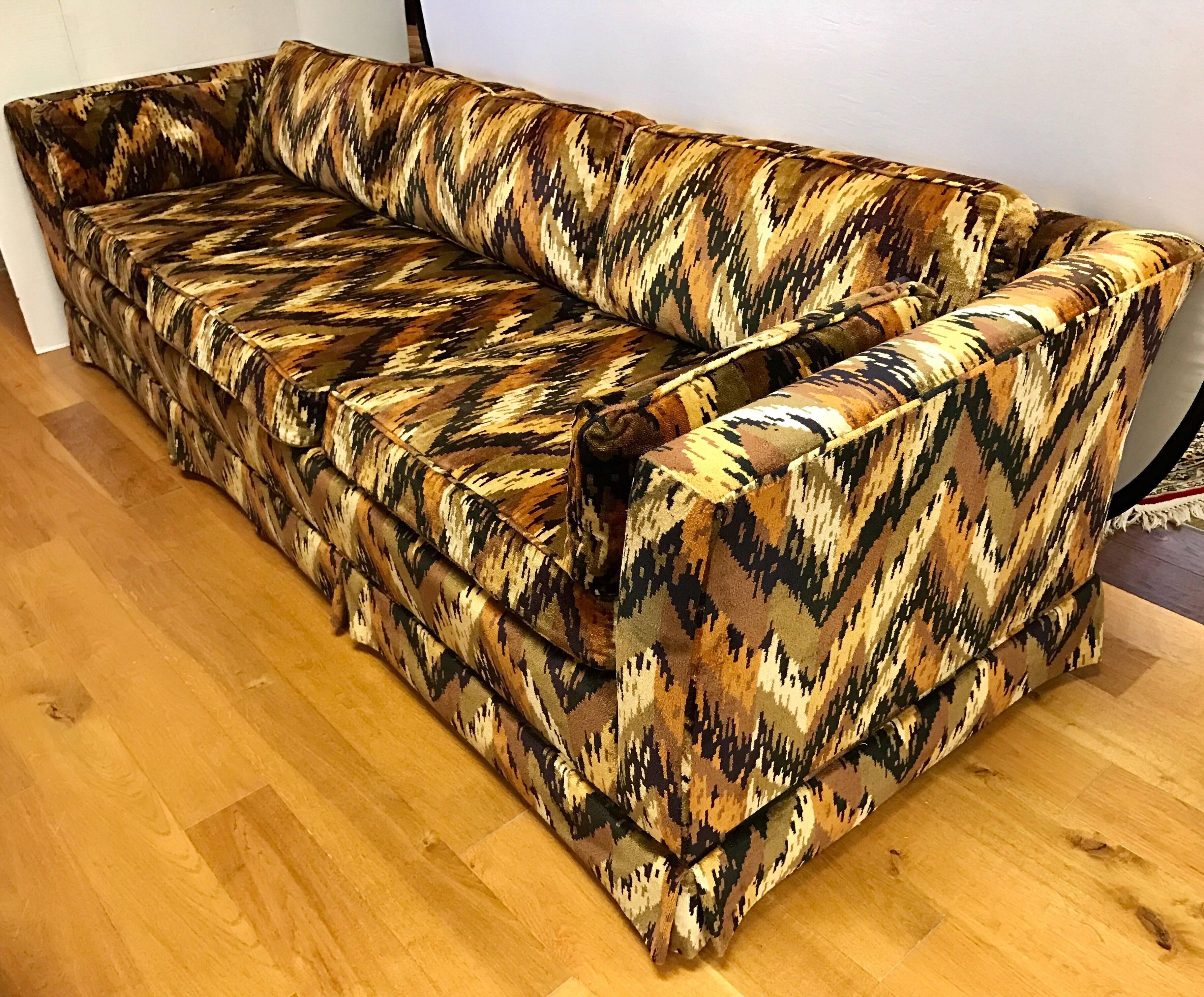 Late 20th Century Mid-Century Modern Sloane NY Jack Lenor Larsen Long Sofa