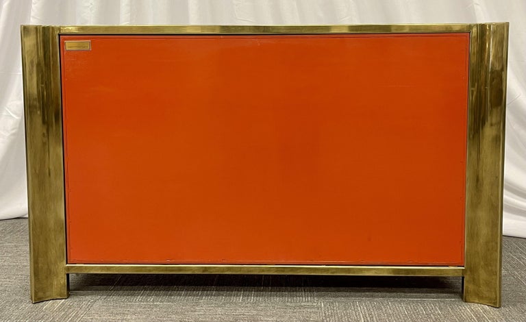 Mid-Century Modern Small Cabinet by Mastercraft, Lacquer, Brass, American, 1980s For Sale 12