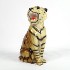 Mid-Century Modern Small Ceramic Tiger in the Style of Ronzan