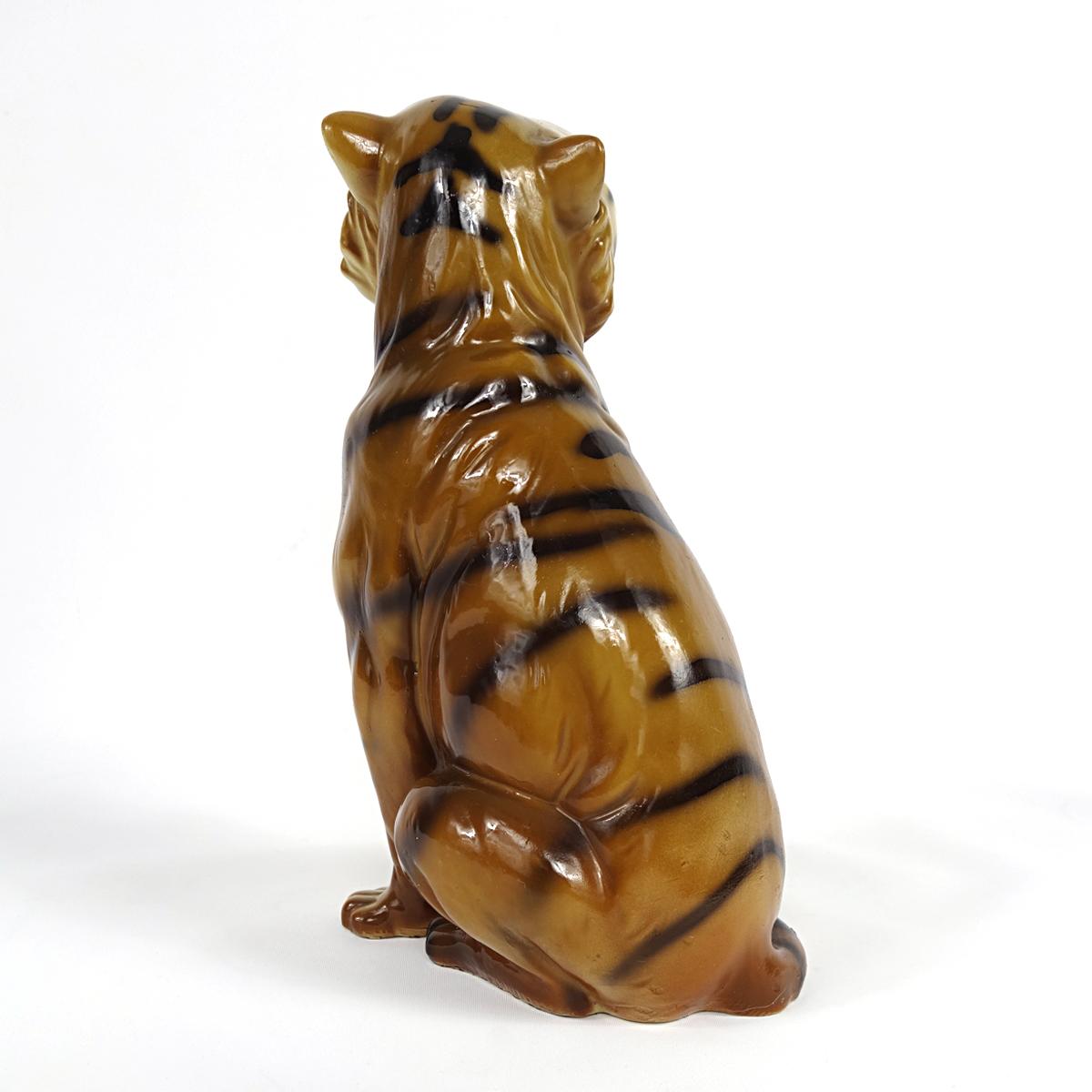 Mid-Century Modern Small Ceramic Tiger in the Style of Ronzan 1