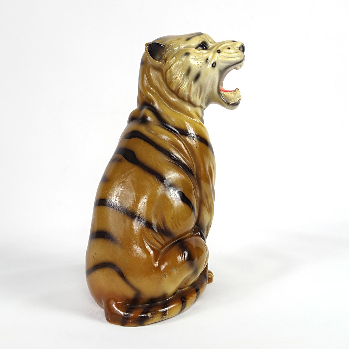 Mid-Century Modern Small Ceramic Tiger in the Style of Ronzan 3