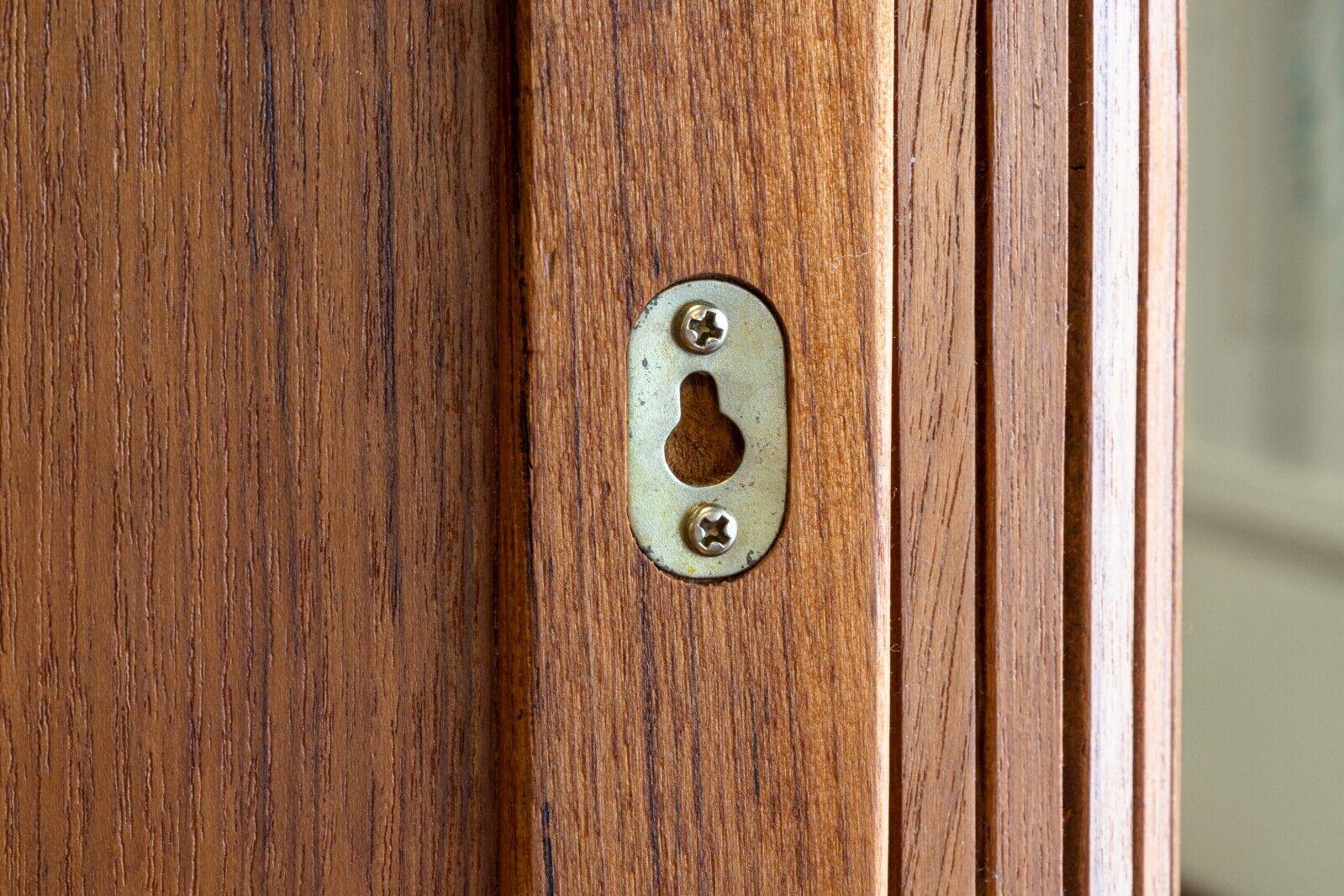 Mid Century Modern Small Danish Teak Wood Tambour Door Cabinet 2