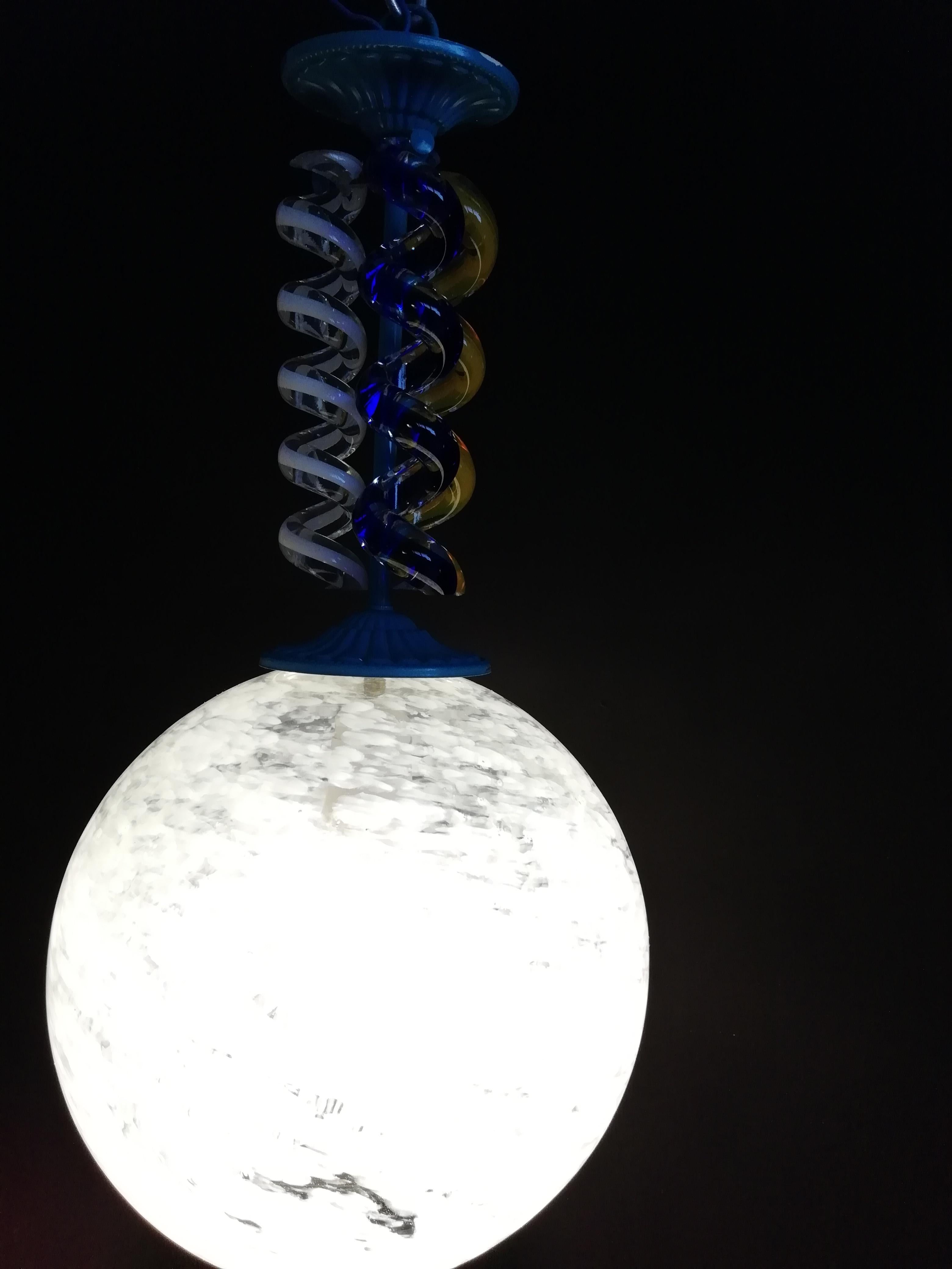 20th Century Mid-Century Modern Small Pendant Light by Venini in Murano Glass For Sale