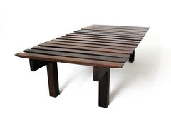 Mid-Century Modern Small Rosewood Slatted Bench, Brazil, 1960s