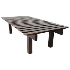 Mid-Century Modern Small Rosewood Slatted Bench, Brazil, 1960s