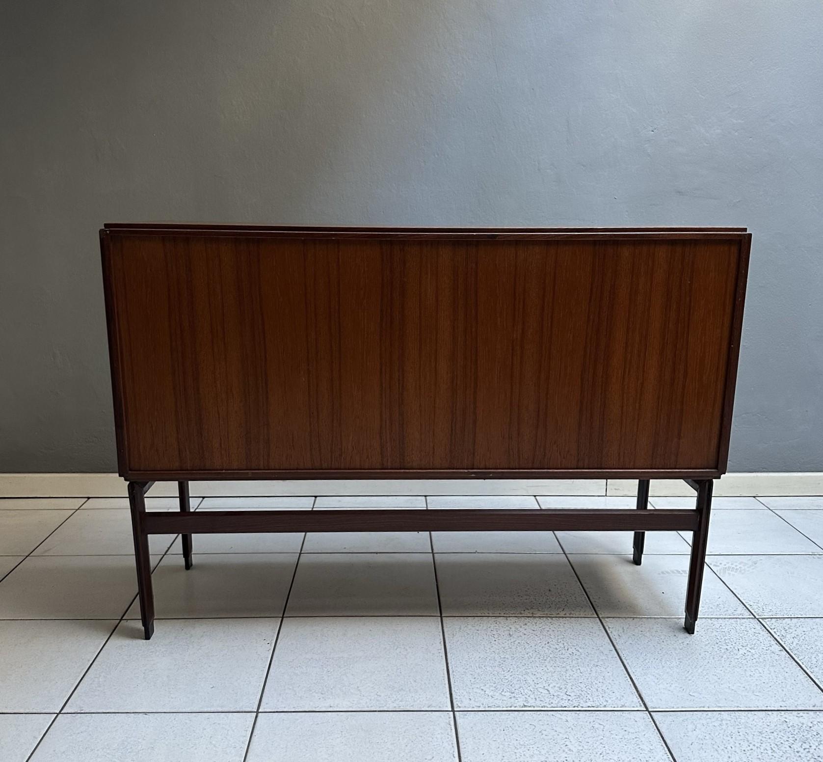 Mid-Century Modern Small Sideboard from the 1960s, Italian manufacturing in teak For Sale 5