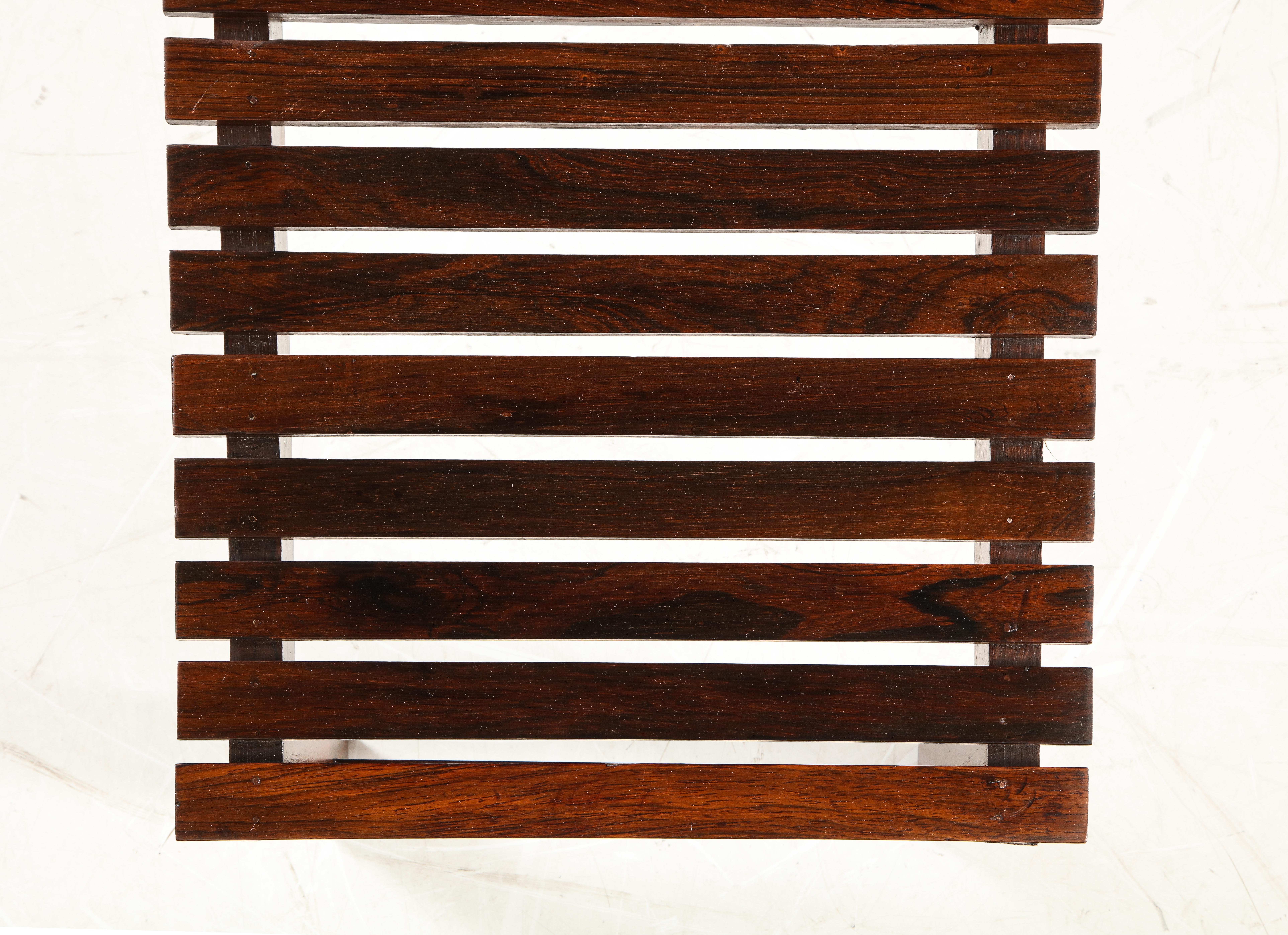 Mid-Century Modern Small Slatted Bench, Brazil, 1960s In Good Condition In Deerfield Beach, FL