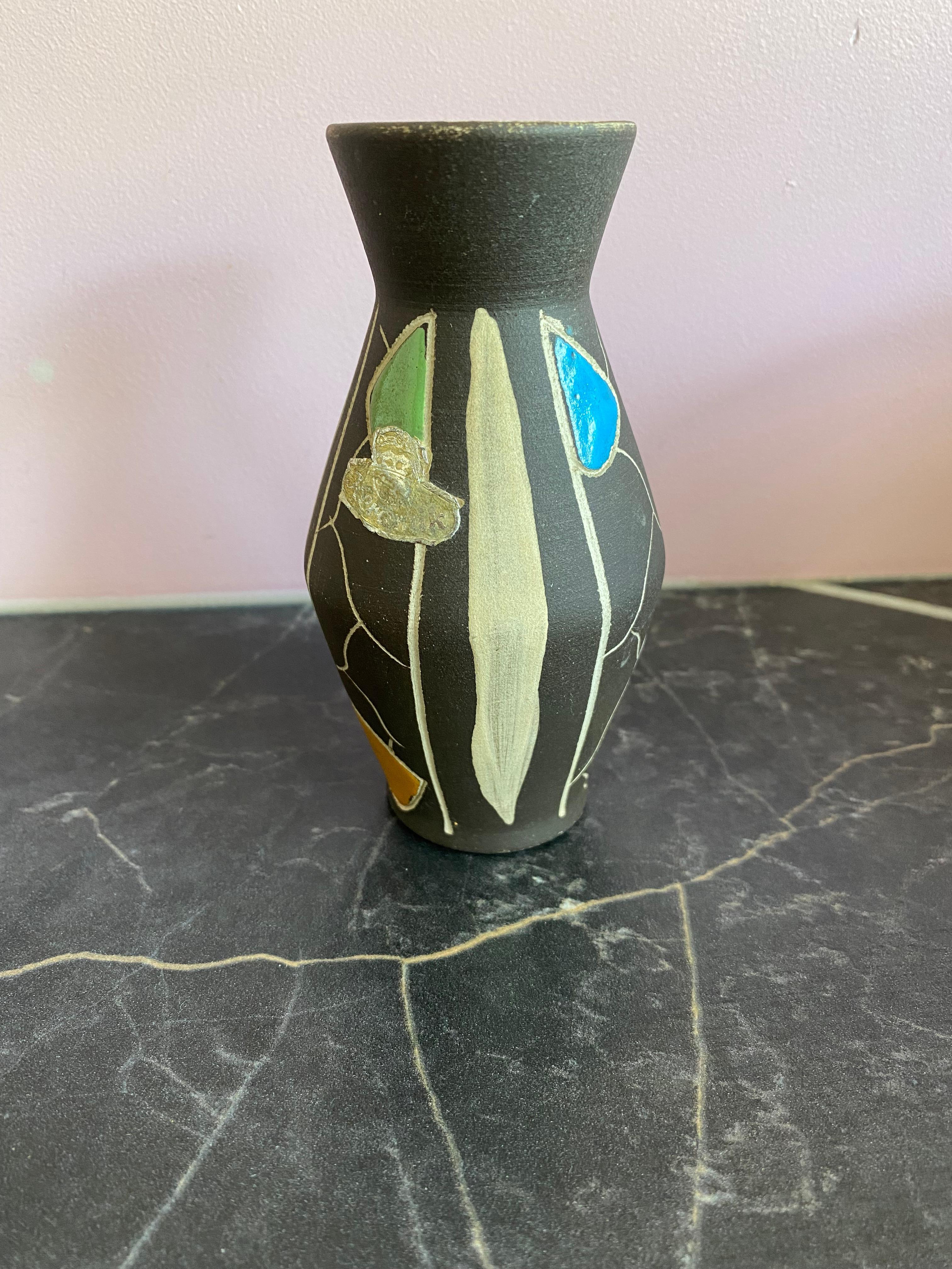 Moderne Mid-Century-Vase aus der Mitte des Jahrhunderts von Bodo Mans für Bay Keramik Deutschland (Moderne der Mitte des Jahrhunderts) im Angebot