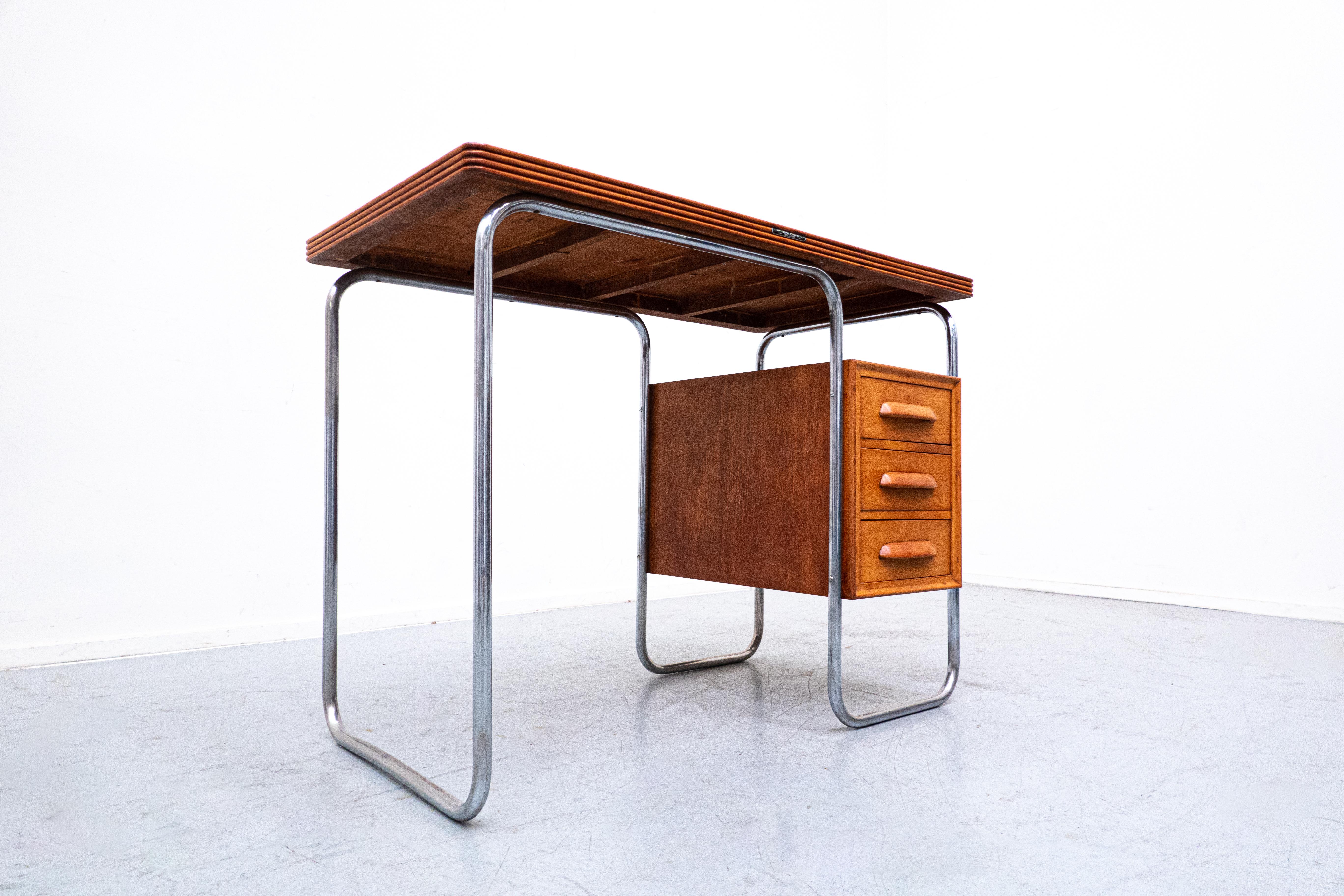 Mid-Century Modern small wooden Italian desk by Antonio Ferretti, 1950s.