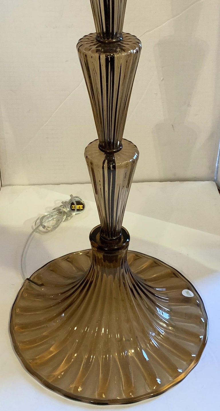 MidCentury Modern Smoke Italian Murano Blown Glass Nickel