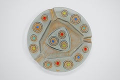 Mid-Century Modern Smoked Art Glass Ashtray by Higgins, Signed, circa 1950s