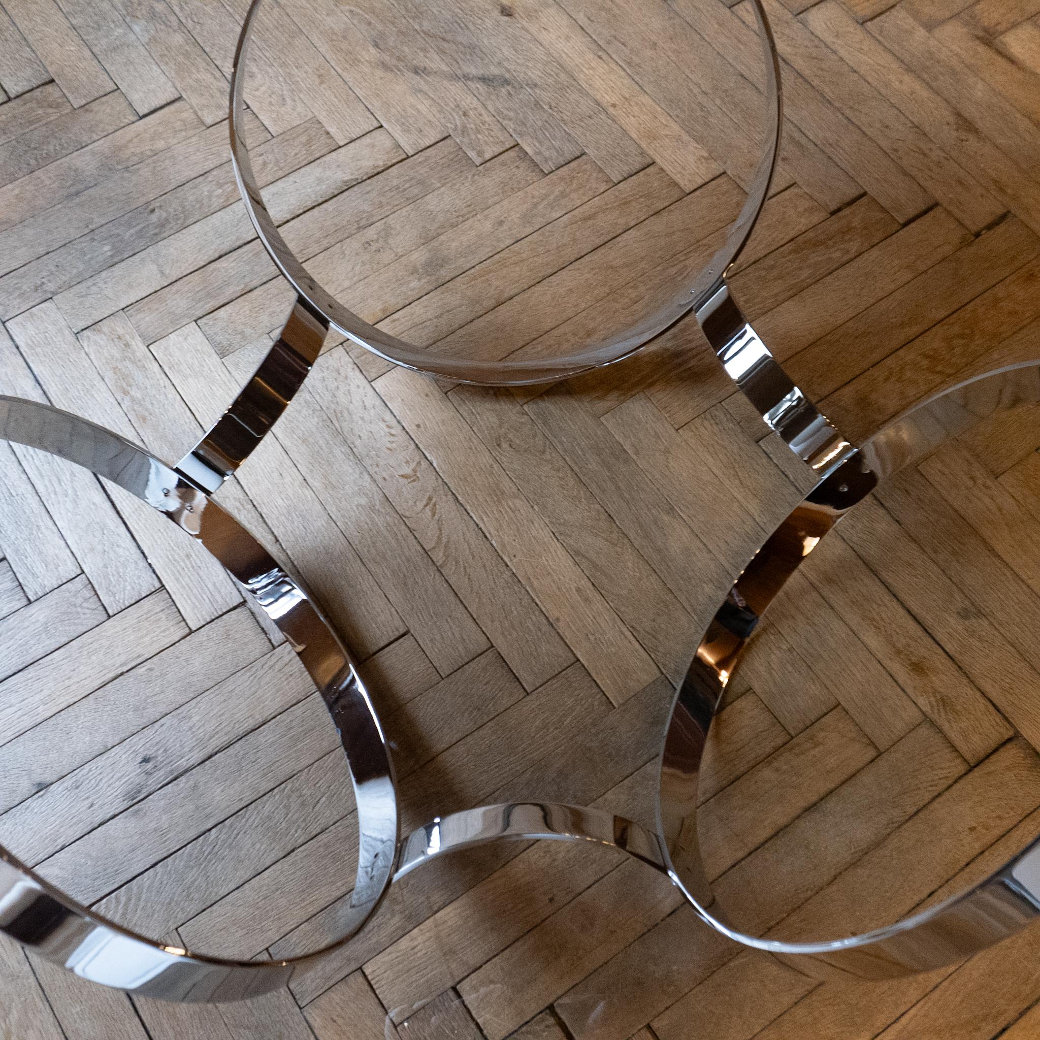 Mid-Century Modern Smoked Glass Chrome Coffee Table, Germany 1970s For Sale 2