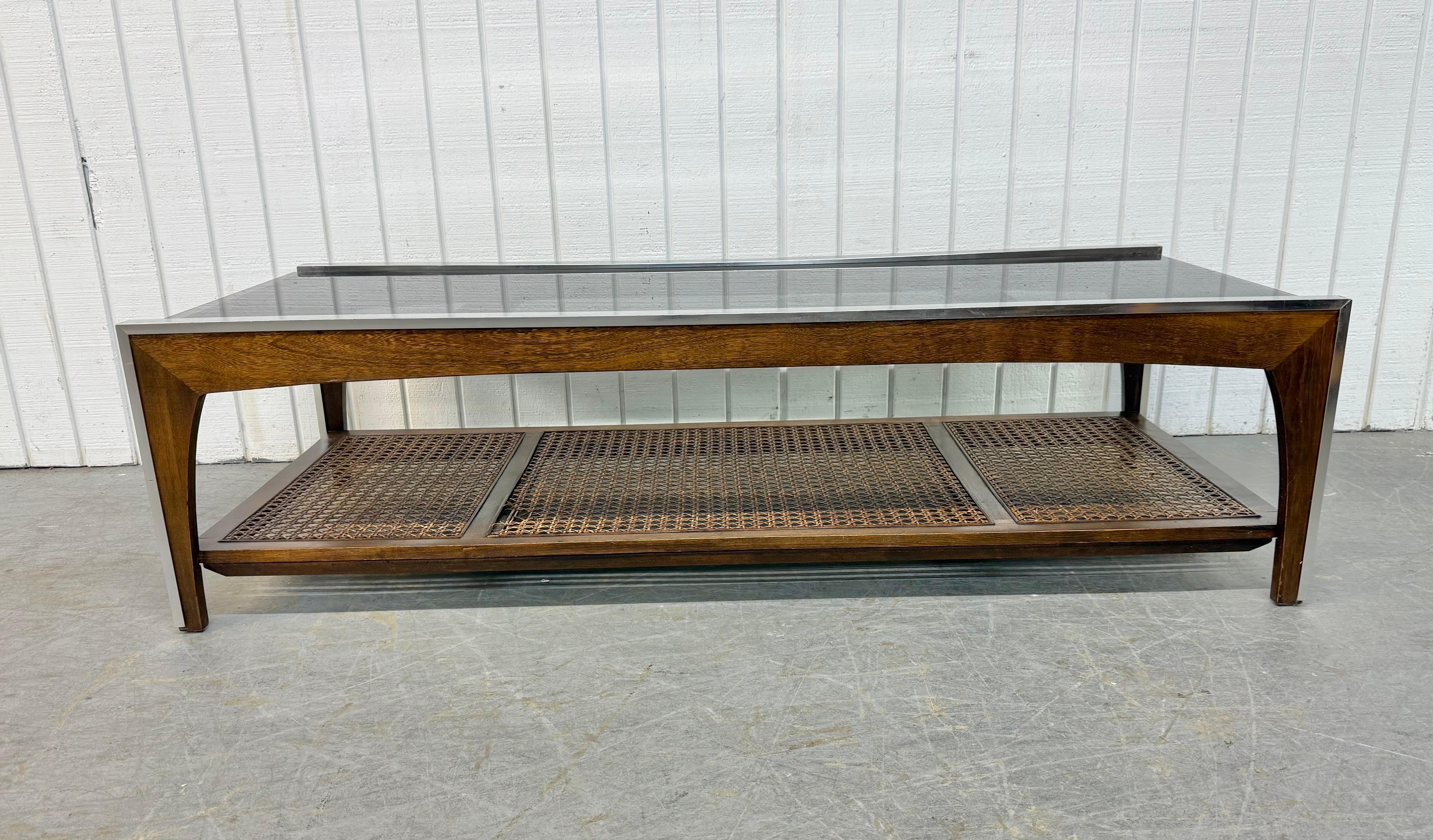 Fin du 20e siècle Table basse en verre fumé moderne du milieu du siècle en vente