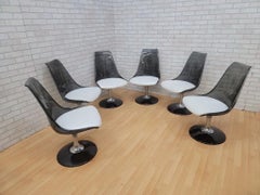 Mid-Century Modern Smoked Glass Tulip Dining Set by Chromcraft