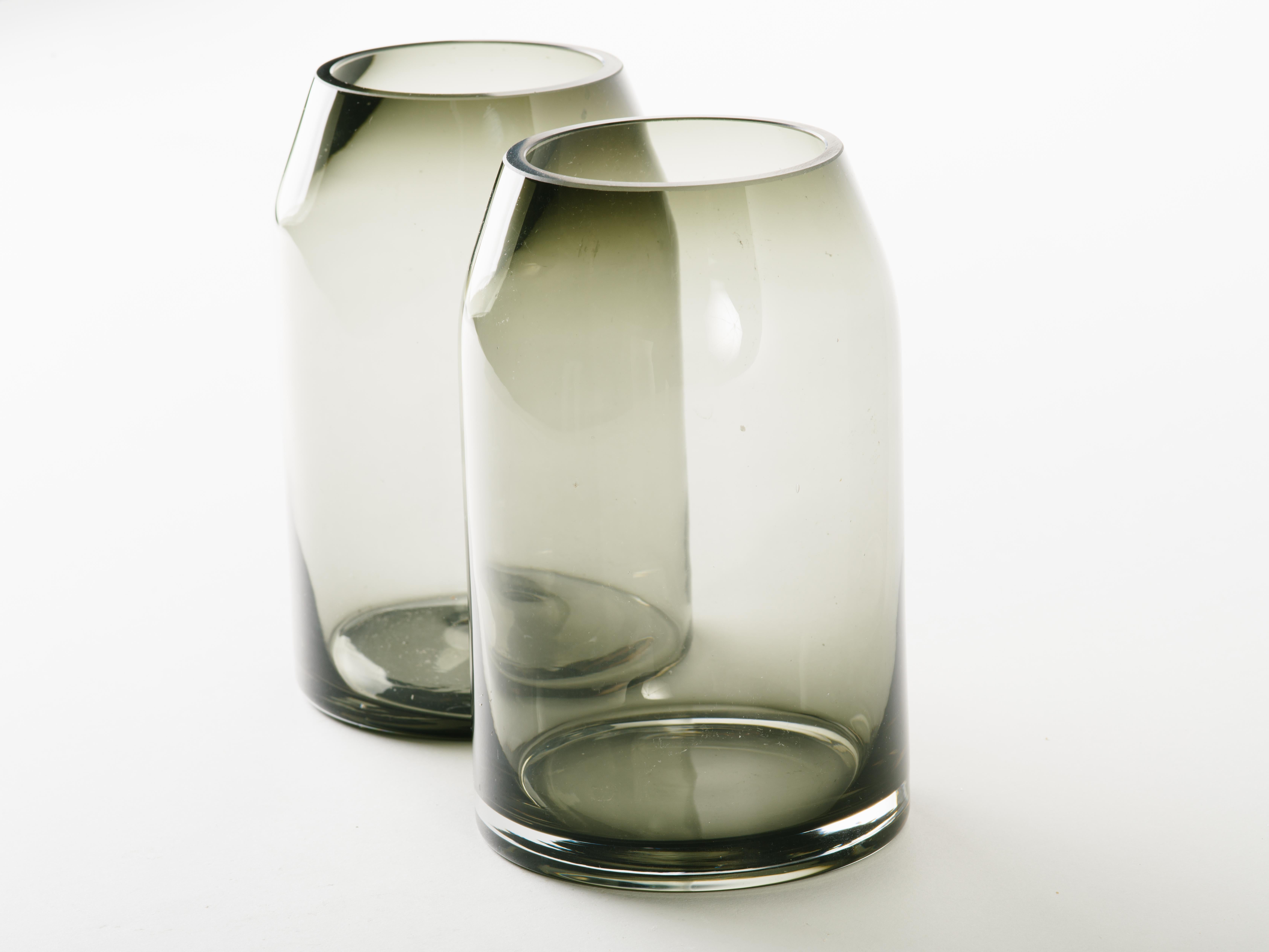 smoked glass vase