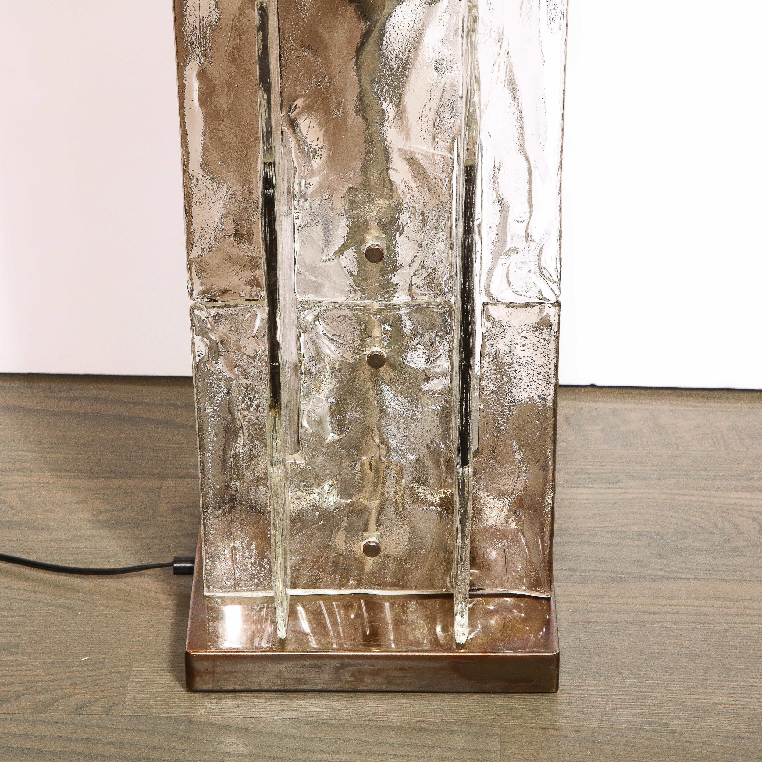 Mid-Century Modern Smoked Murano Glass Floor Lamp by Carlo Nason for Mazzega 1