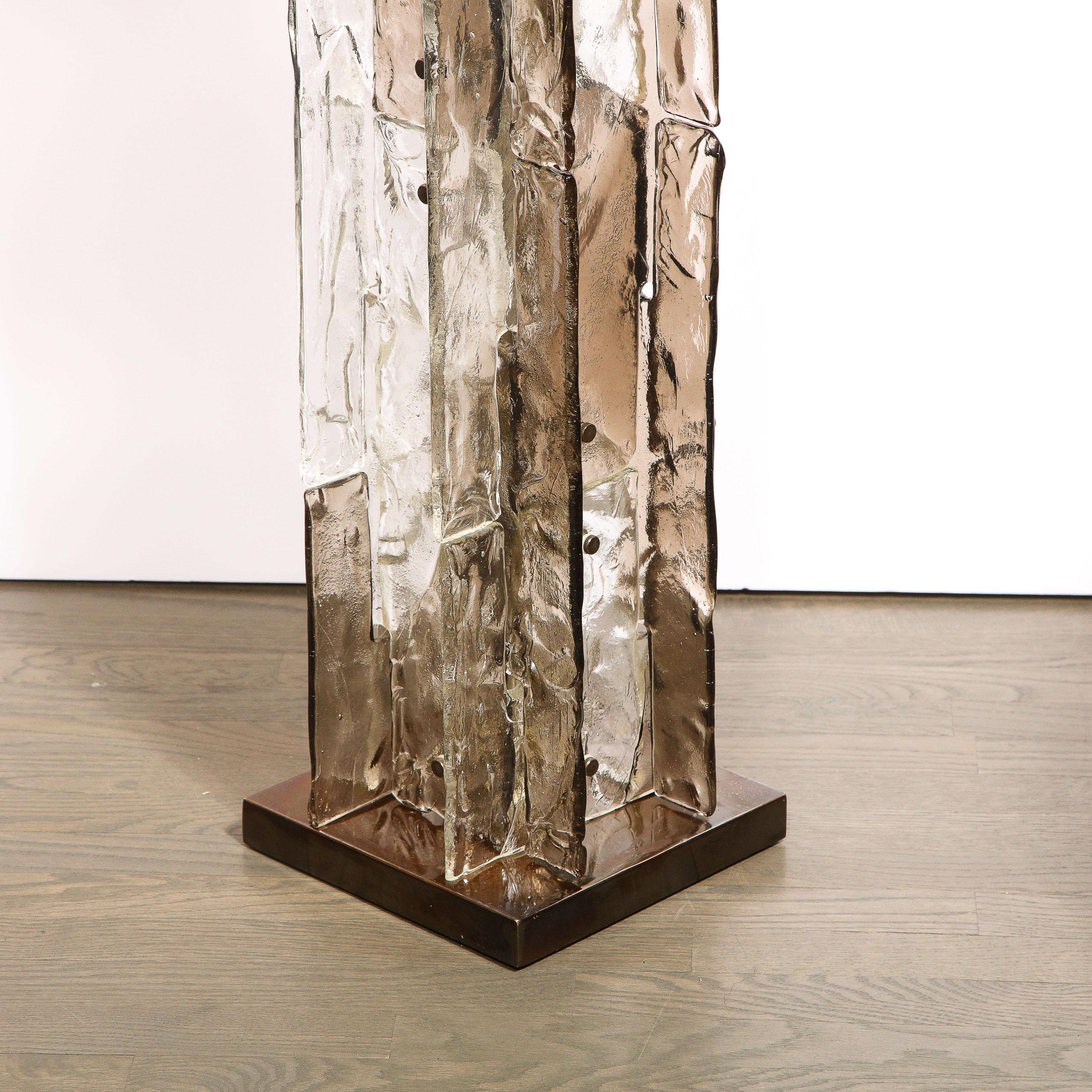 Mid-Century Modern Smoked Murano Glass Floor Lamp by Carlo Nason for Mazzega 4