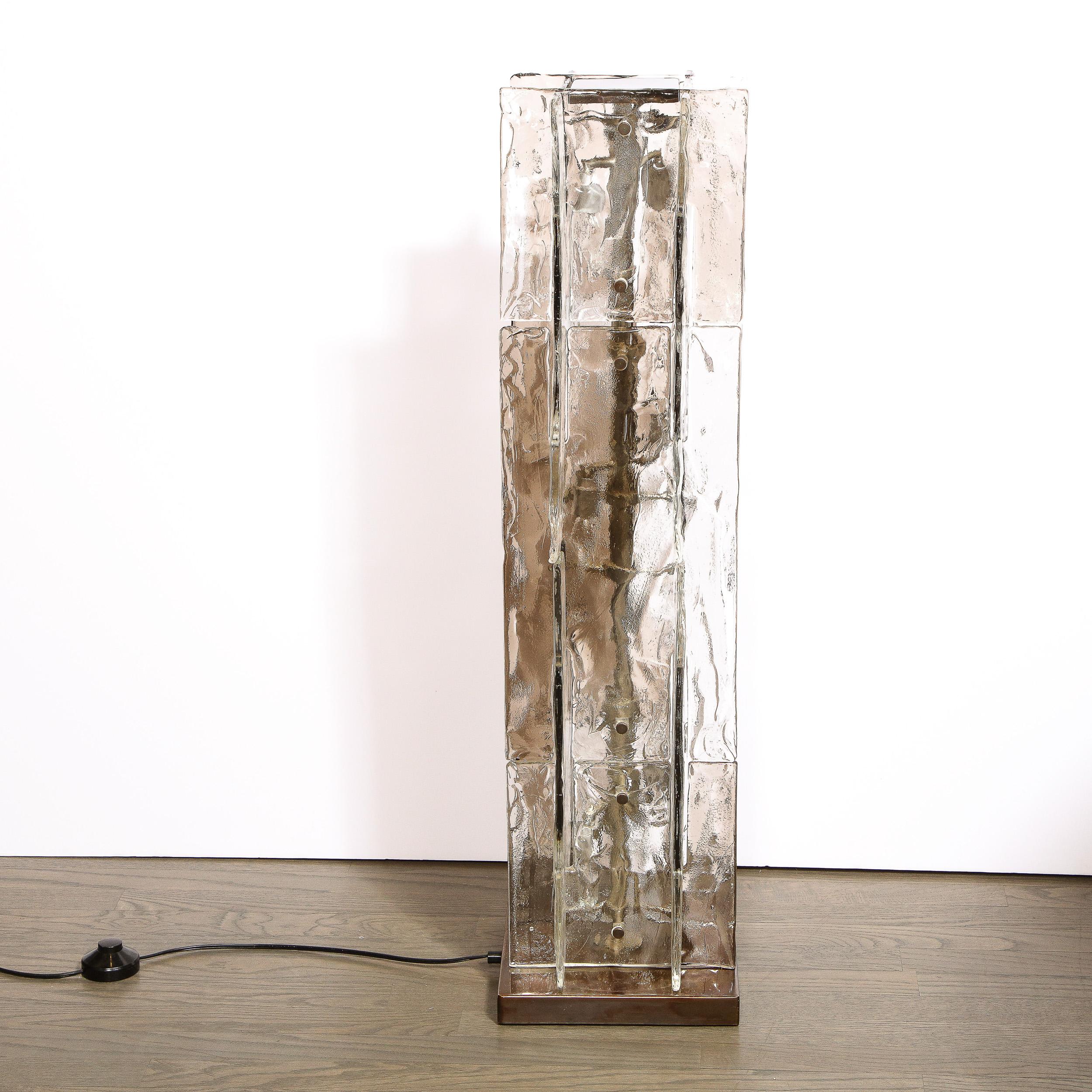 Late 20th Century Mid-Century Modern Smoked Murano Glass Floor Lamp by Carlo Nason for Mazzega