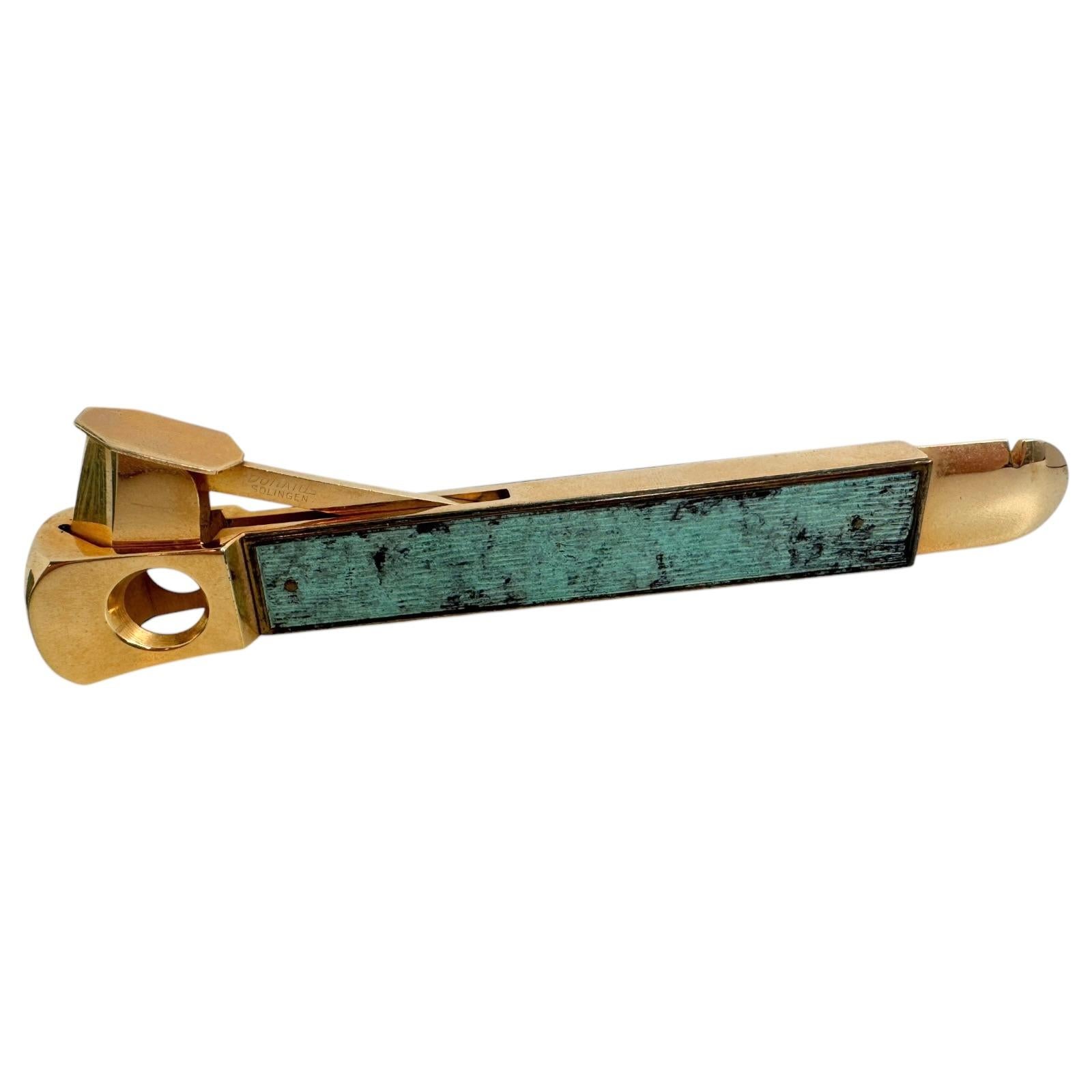 Metal Mid Century Modern Smokers Set German Antique 1950s, Ashtray Cigar Cutter Holder
