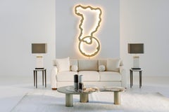 Mid-Century Modern Soajo Couchtisch, Messing, Patagonia Quartz, von Greenapple