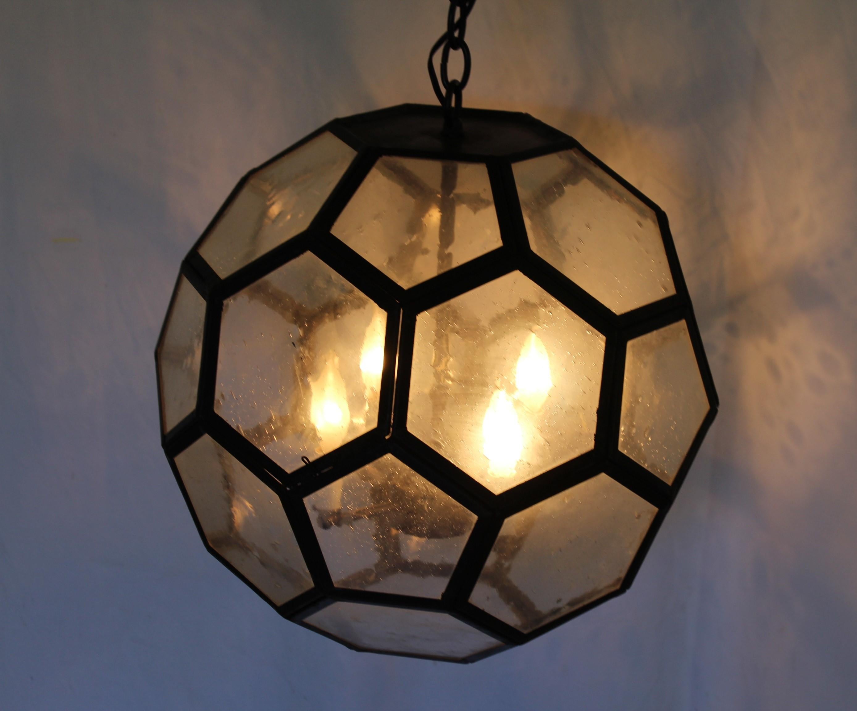 Hand-Crafted Mid Century Modern  Soccer Ball Chandelier For Sale