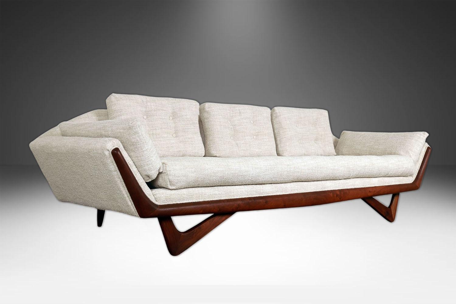 American Mid-Century Modern Sofa Adrian Pearsall Style Gondola Sofa For Sale
