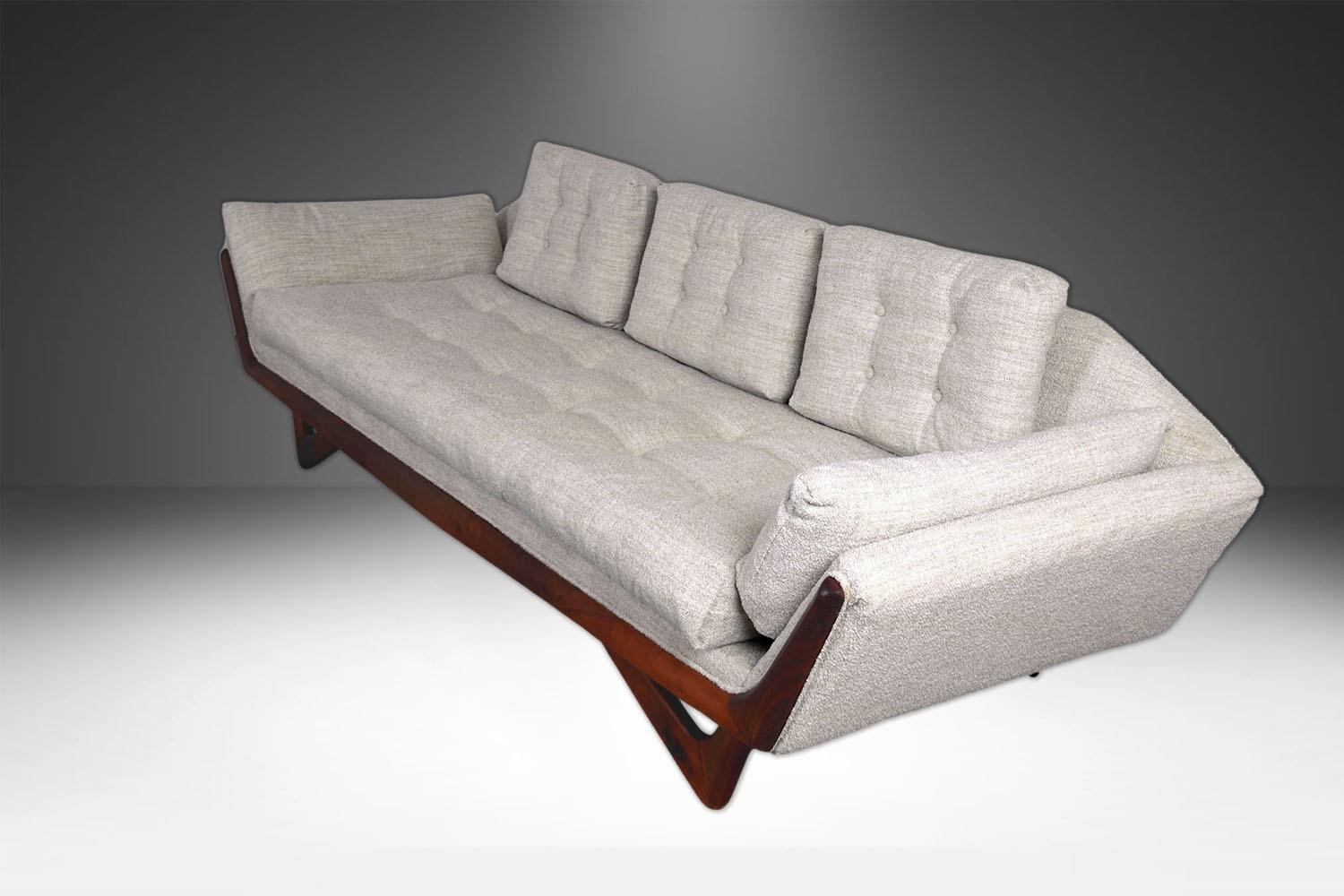 Fabric Mid-Century Modern Sofa Adrian Pearsall Style Gondola Sofa For Sale