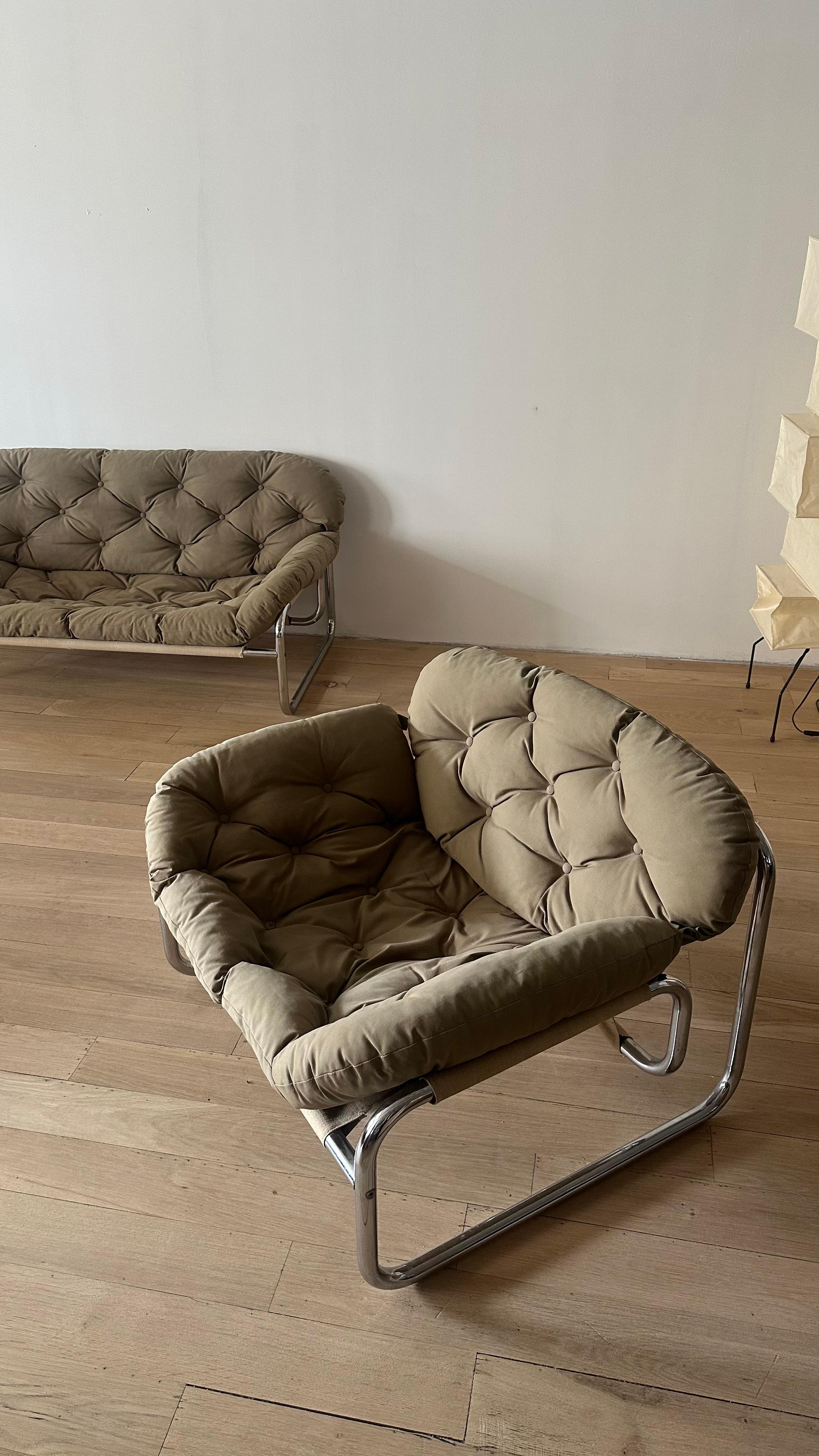 Mid Century Modern Sofa & Armchair Set By Johan Bertil Häggström For Swed Form In Good Condition In Weehawken, NJ