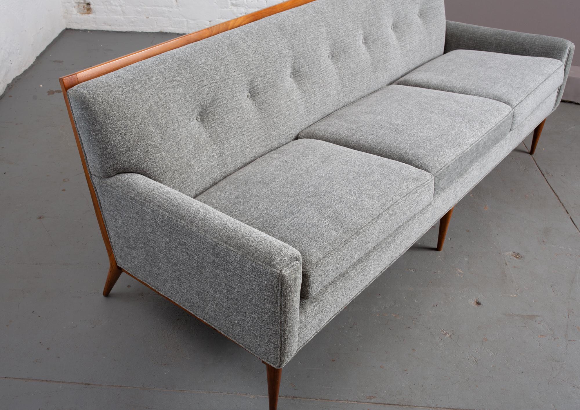 Walnut Mid-Century Modern Sofa Attributed to Paul McCobb