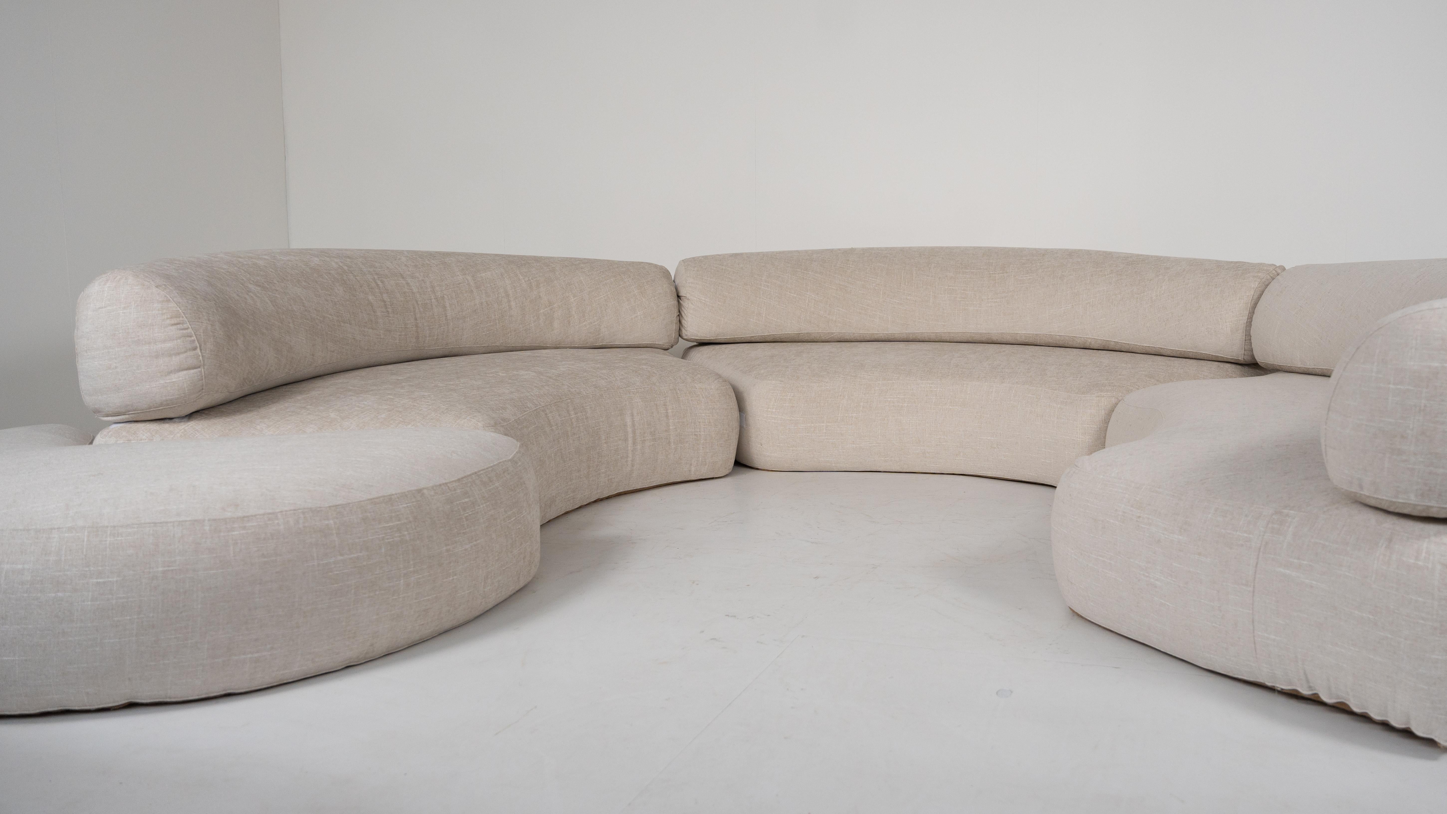 Fabric Mid-Century Modern Sofa by Ennio Chiggio for Nikol International, 1970s