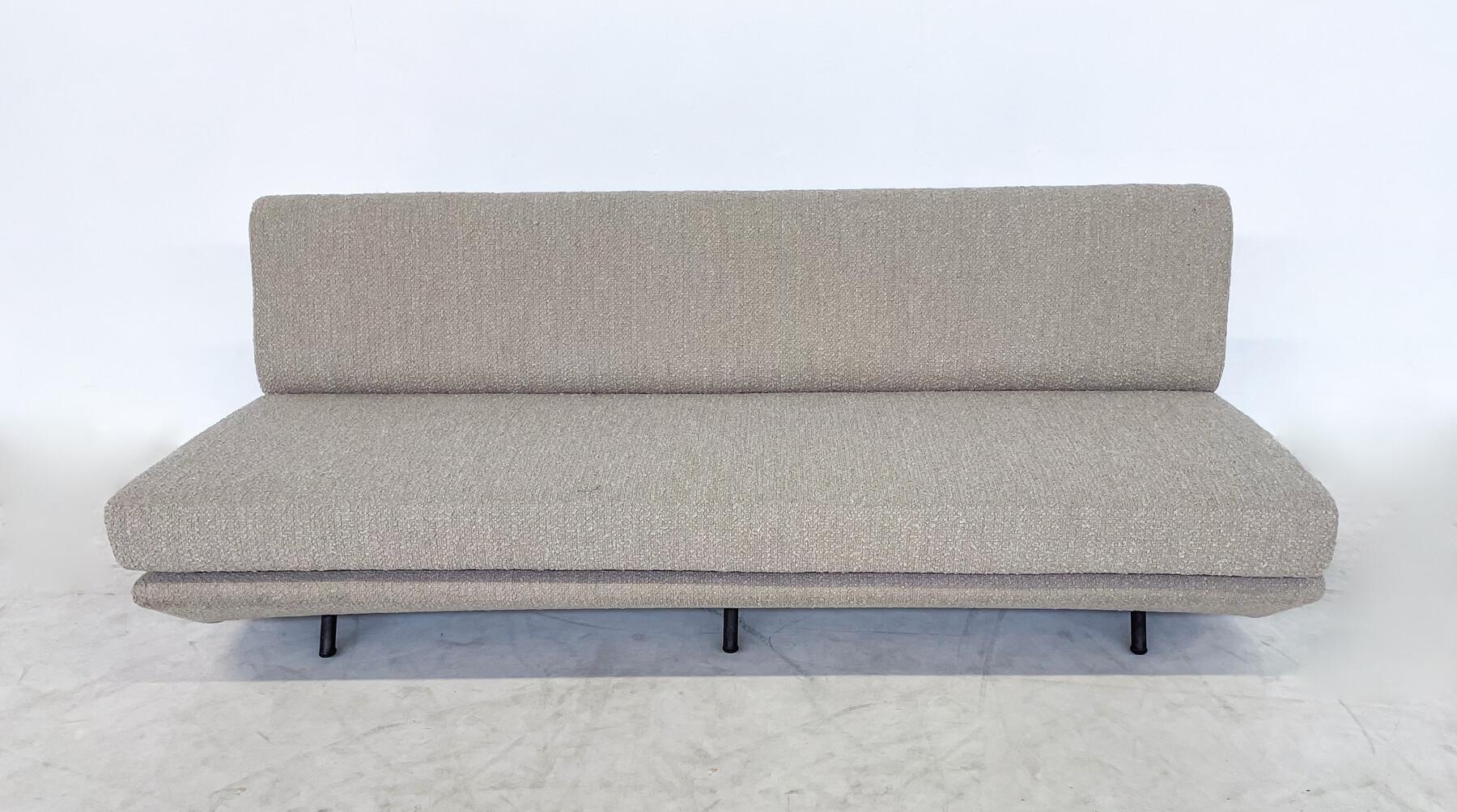 Mid-20th Century Mid-Century Modern Sofa by Marco Zanuso, Italy, 1950s, New Beige Upholstery For Sale