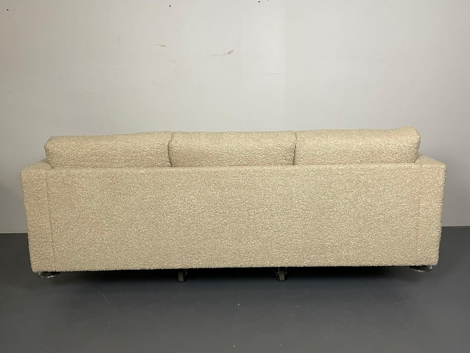 Mid Century Modern Sofa by Stendig, New Luxurious Boucle, Switzerland, 1950s For Sale 6