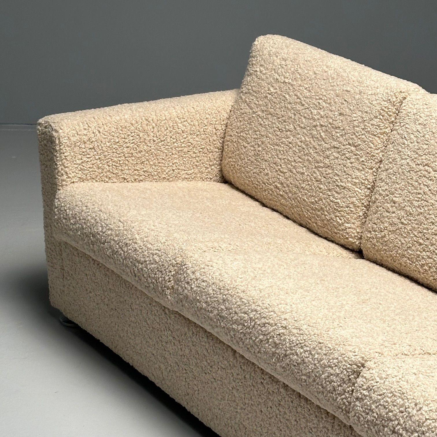Mid-20th Century Mid Century Modern Sofa by Stendig, New Luxurious Boucle, Switzerland, 1950s For Sale