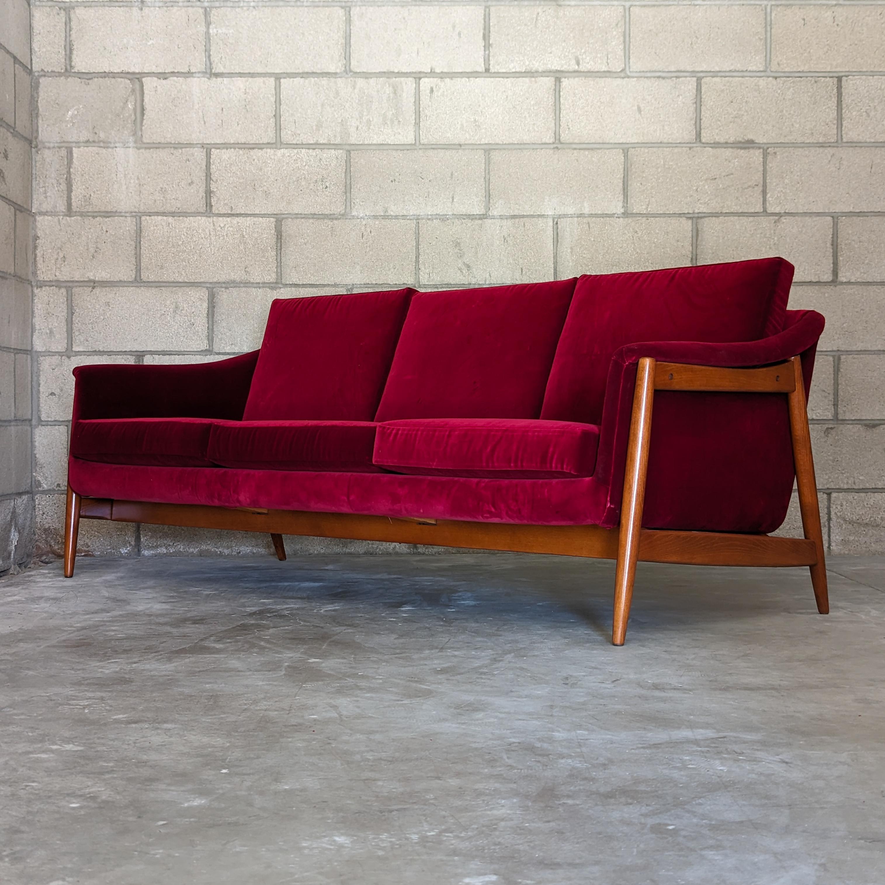 Beech Mid Century Modern Sofa Designed by Folke Ohlsson for Dux of Sweden, c1960s