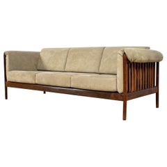 Mid-Century Modern Sofa in Rosewood and Alcantara by Johannes Andersen, Denmark
