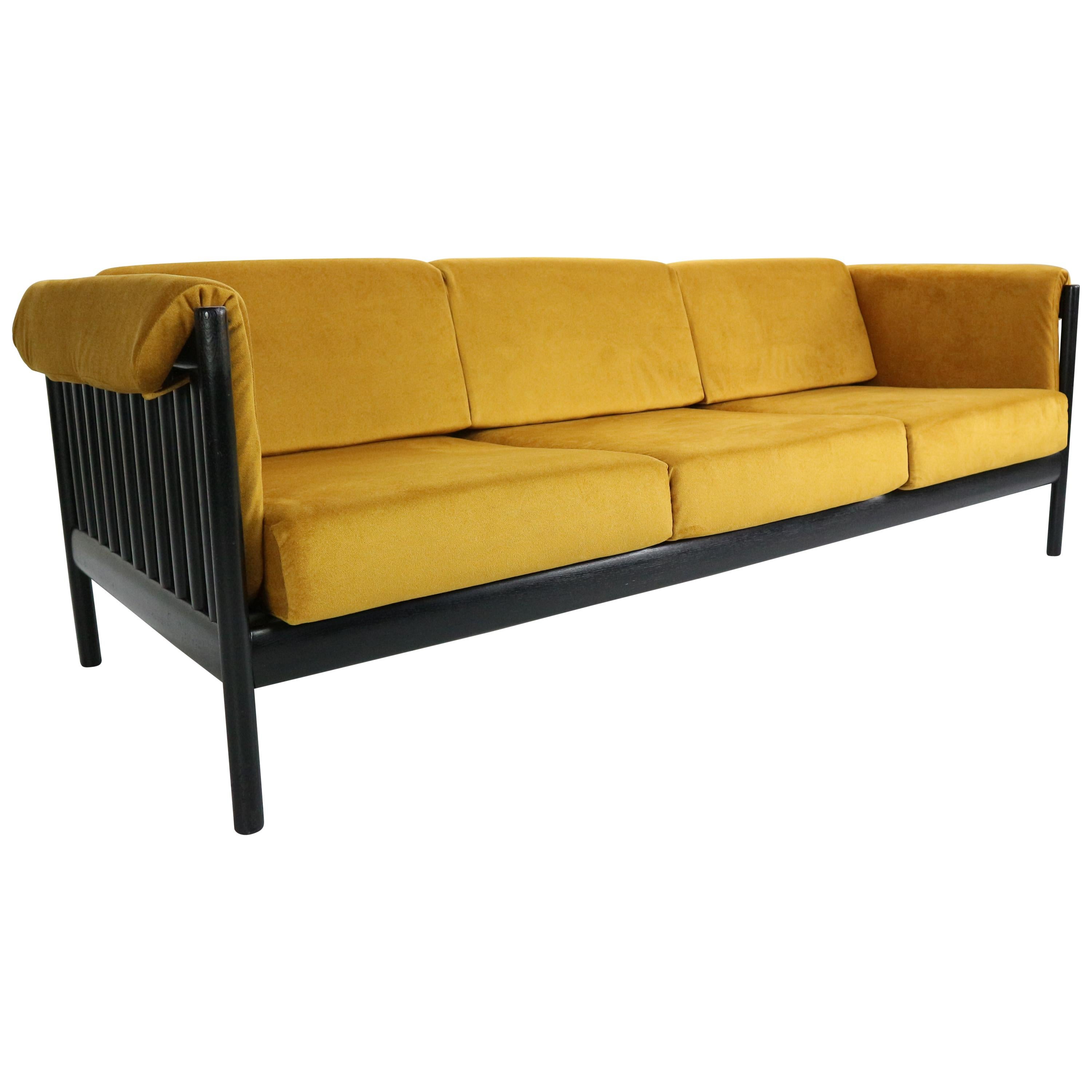MidCentury Modern Sofa in Yellow Velvet by Johannes Andersen, 1960s