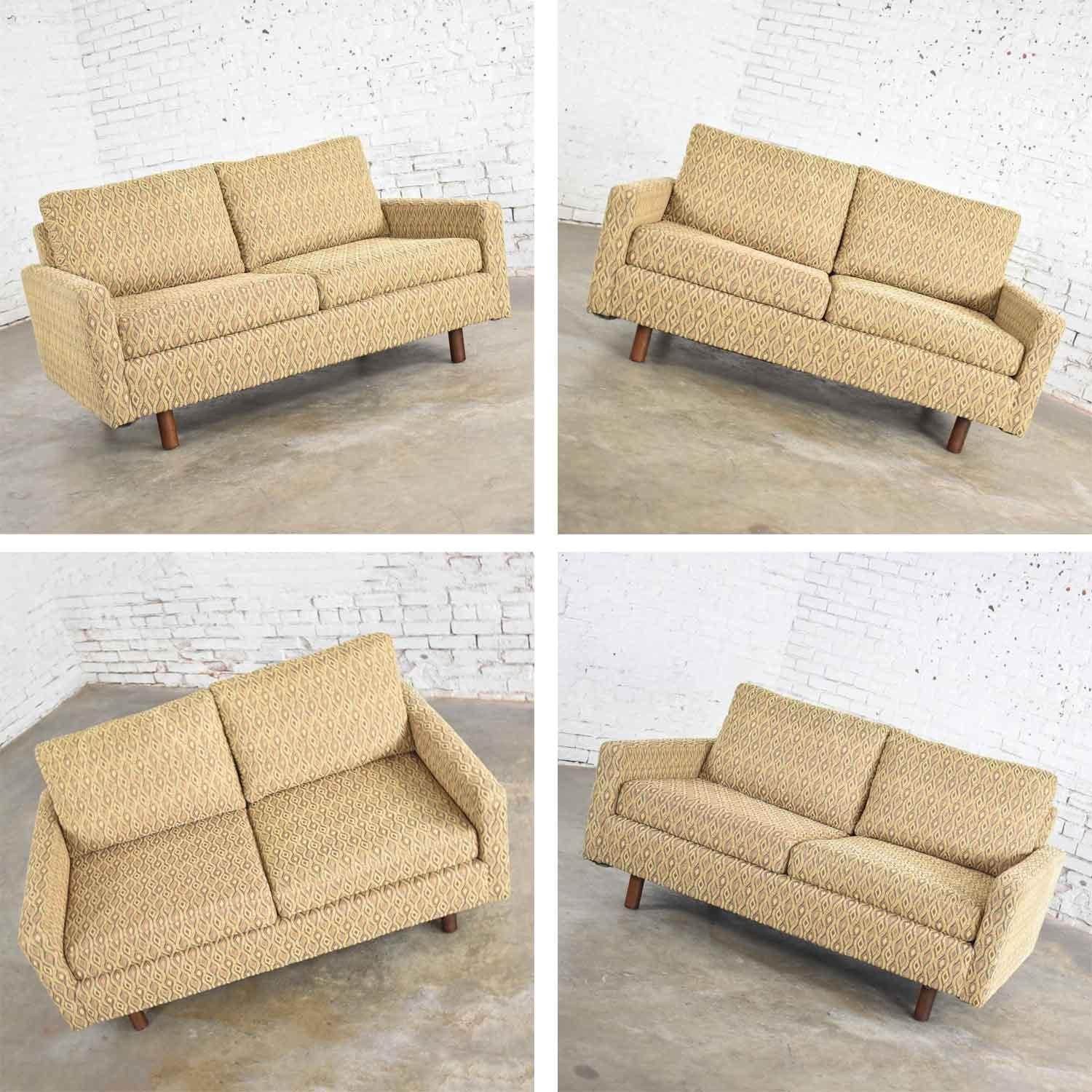 Mid-Century Modern Sofa & Love Seat Pair Gold Lawson Style after Harvey Probber 5